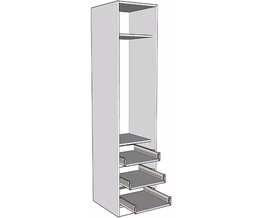 single width combination wardrobe - linen press wardrobe
