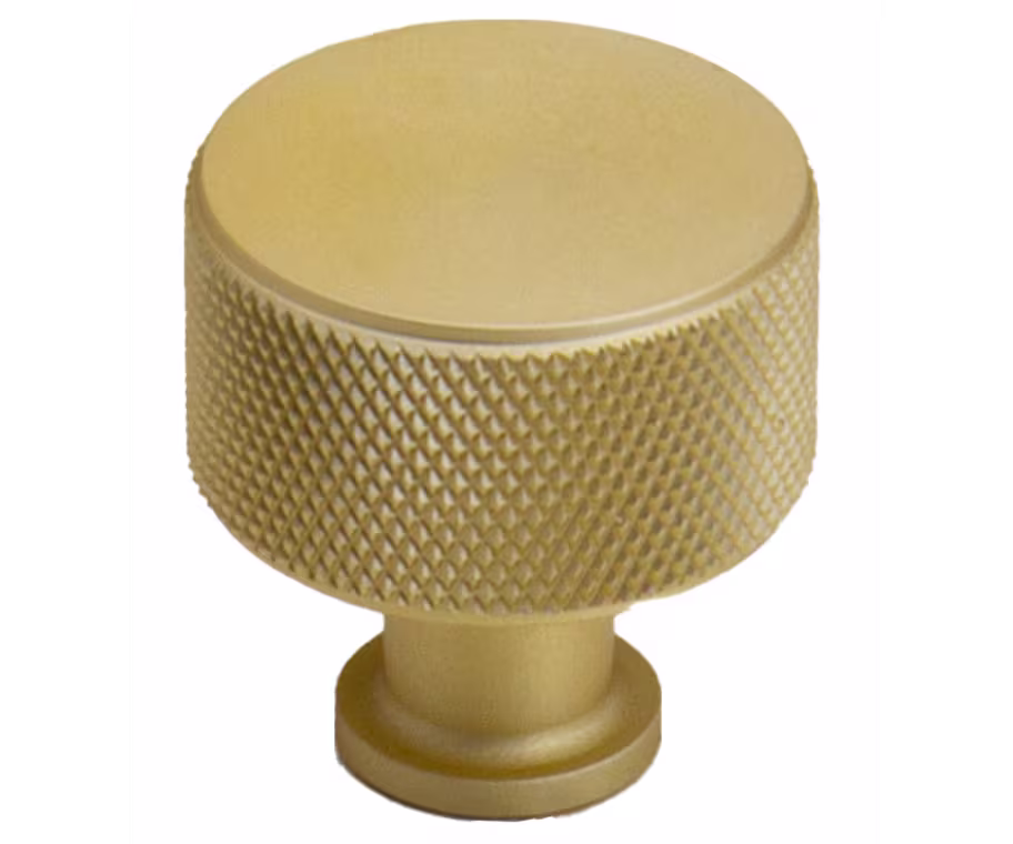 Knurled Aluminium Knob in satin brass