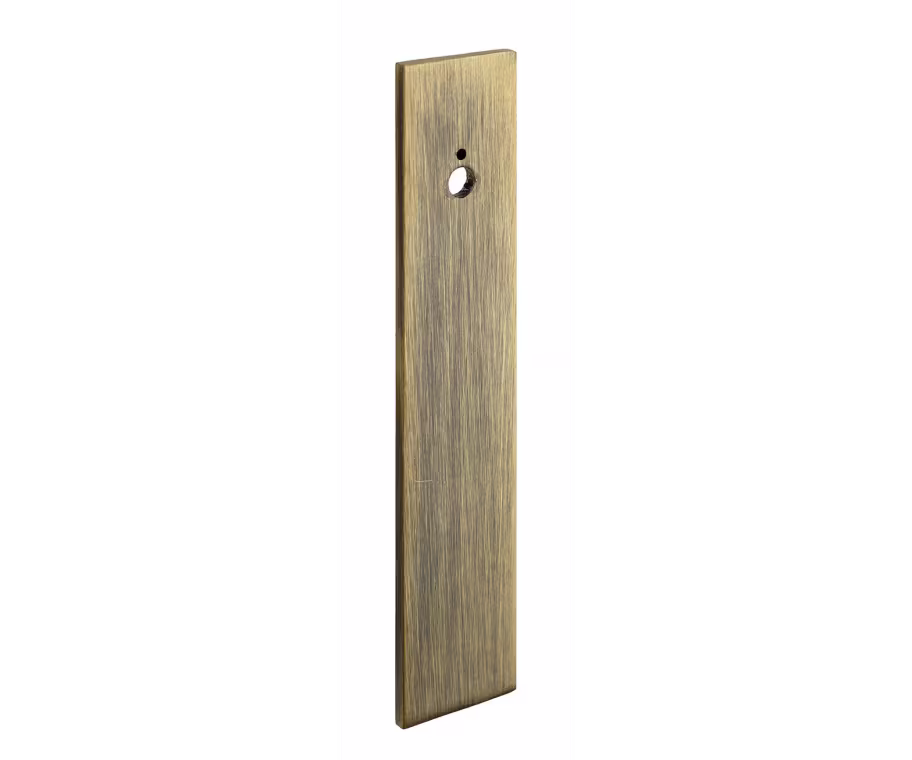 Knurled Flat Handle Backplate in aged brass