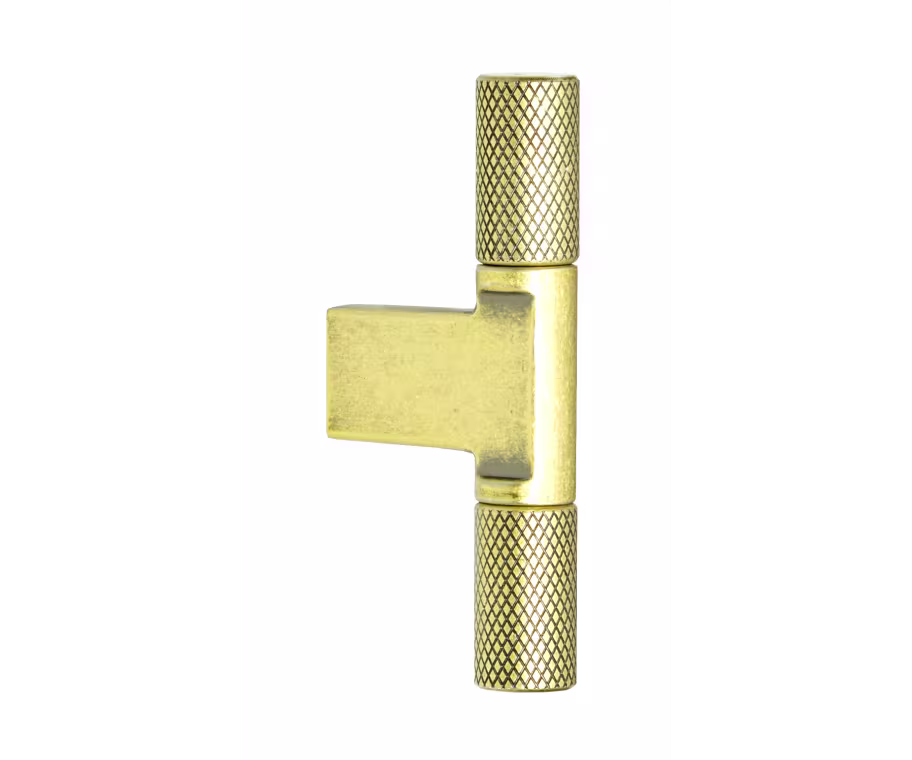 Didsbury Knurled T-Bar in aged brass
