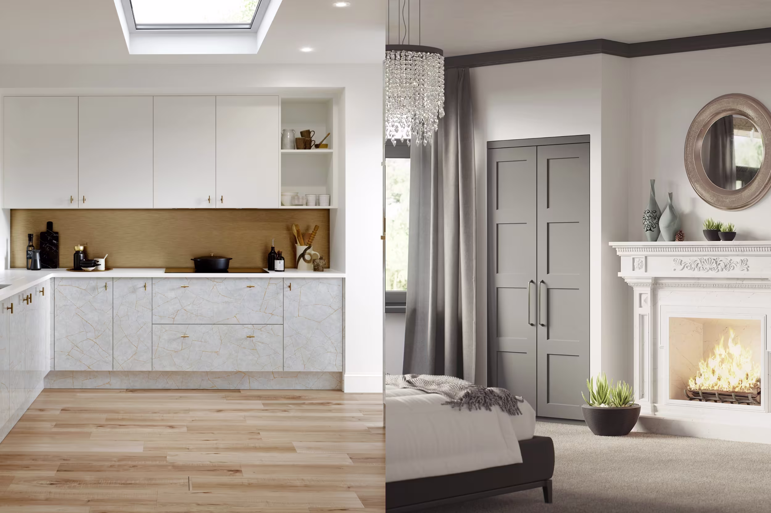 Kitchen and bedroom units featuring shaker and modern Zurfiz designs