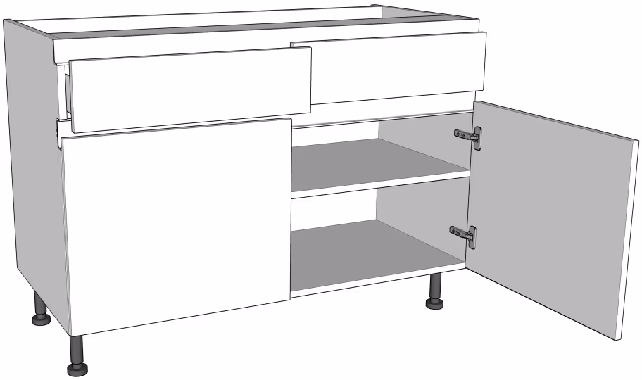 drawerline double kitchen unit base True Handleless version