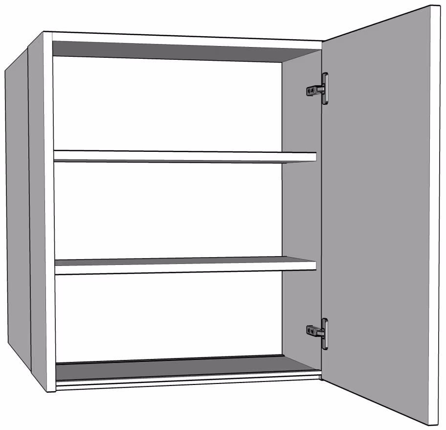 Peninsula single wall unit, tall 900mm high True Handleless version