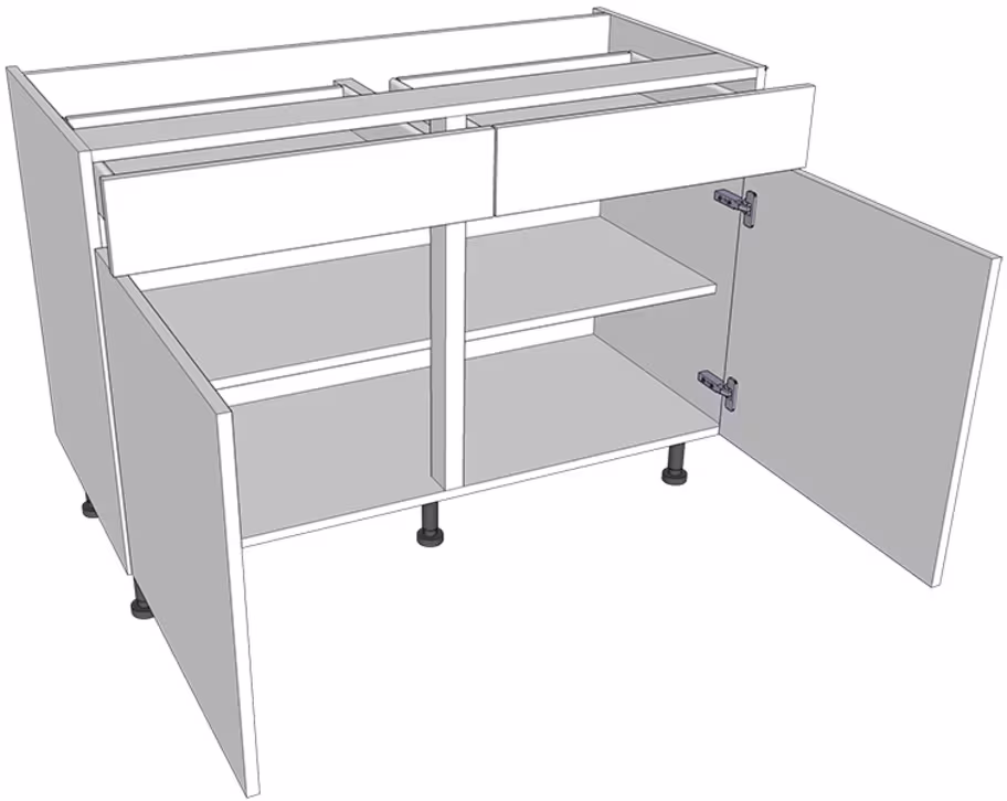 drawerline double kitchen unit base with doors/drawer fronts