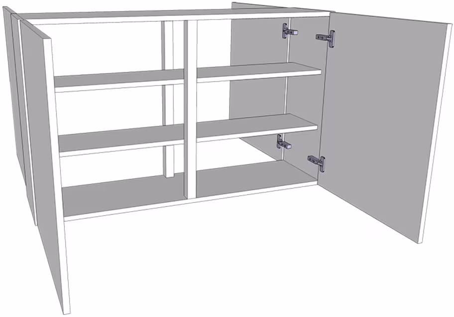 Peninsula double wall unit, tall 720mm high with doors/drawer fronts