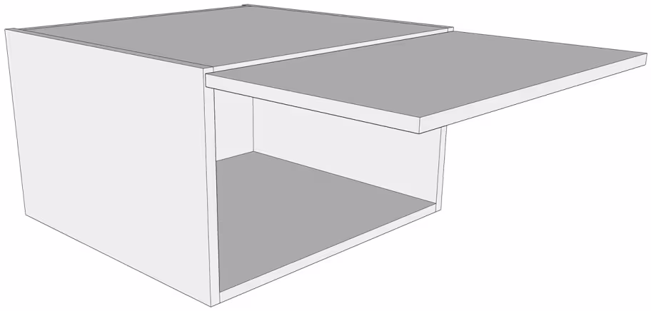 Over housing unit carcass 290mm high with doors/drawer fronts