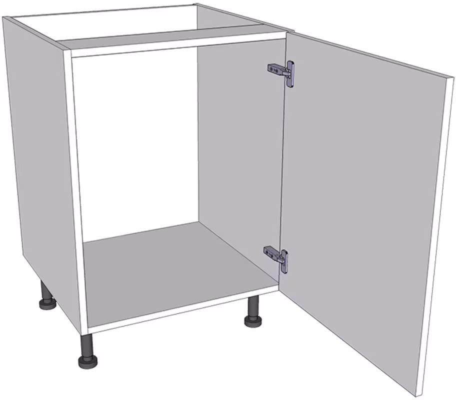 Open base for tray spaces, wicker baskets or pull out wirework with doors/drawer fronts
