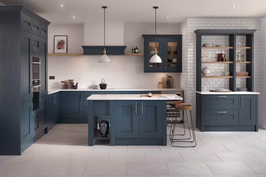 Milbourne Hartforth Blue Shaker style kitchen cupboard doors and drawer fronts