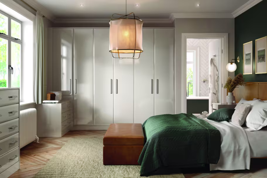 Lincoln modern slab style bedroom replacement fitted wardrobe doors