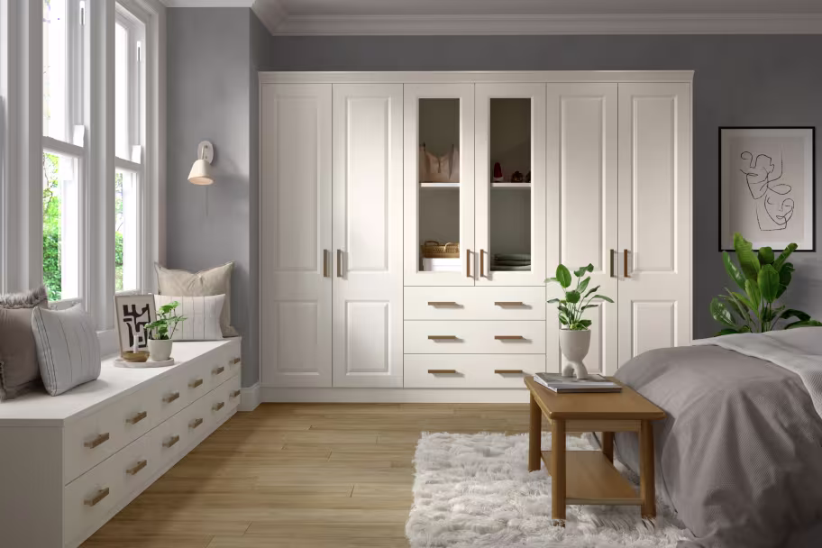 Bella Harlem bedroom in paint flow matt white