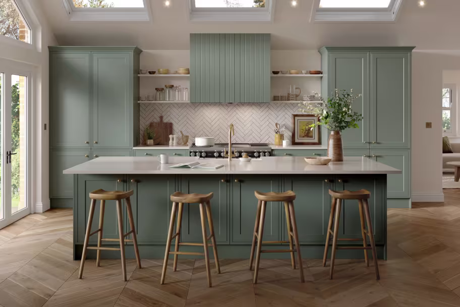 Tullymore green shaker classic traditional style kitchen