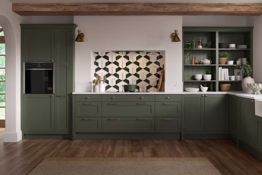 Crathorne Regiment Kitchen green Shaker style replacement
