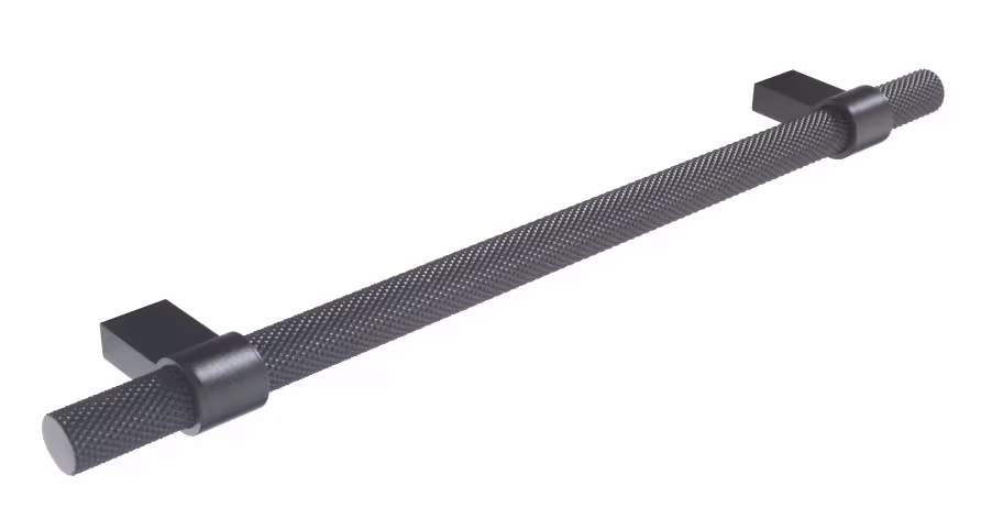 Knurled Bar Handle in satin black