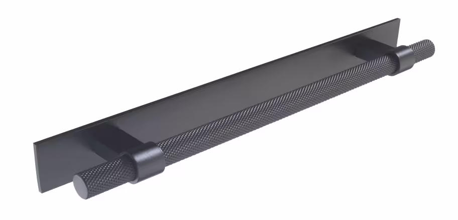 Knurled Bar Handle in matt black 
