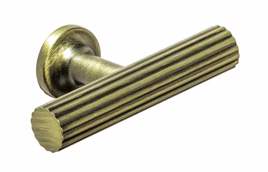 Strand T Handle in aged brass