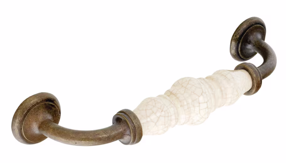 Holmes D Handle in Ceramic Crackle Ivory Effect