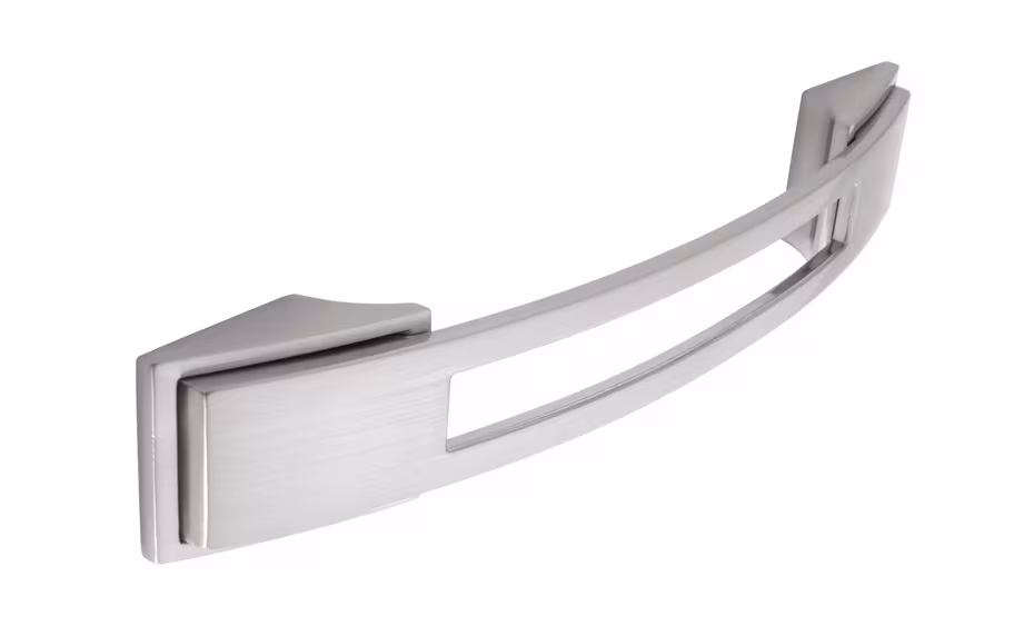Bowes Square Bow Handle - 128mm Brushed Stainless Steel Effect