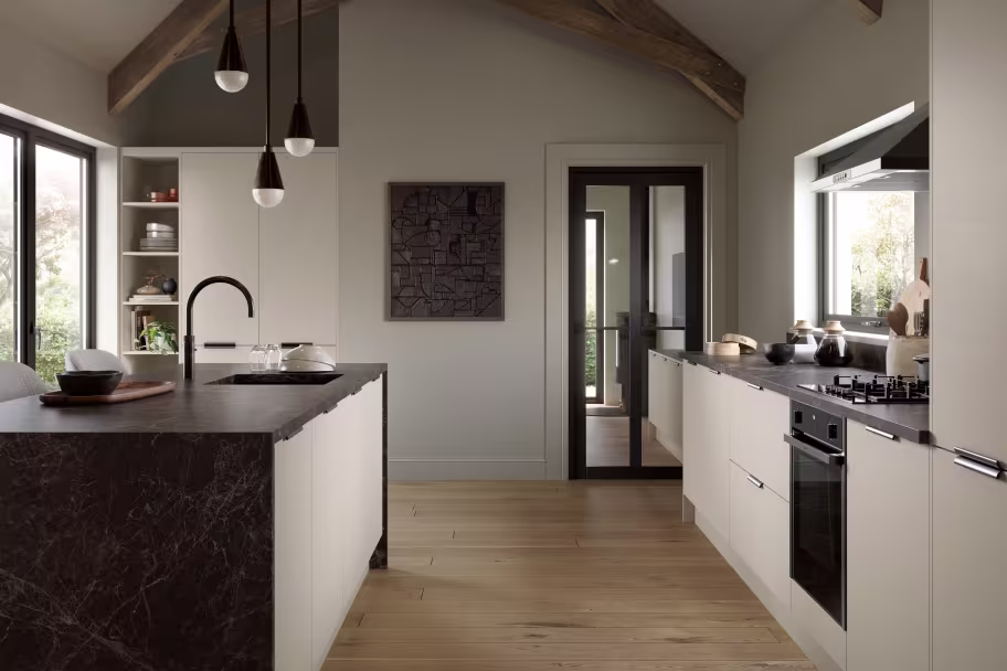 venice supermatt carat beige kitchen