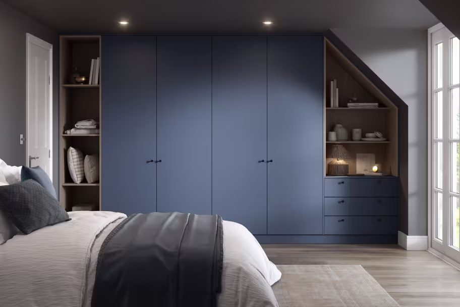 Zurfiz Supermatt Colonial Blue bedroom