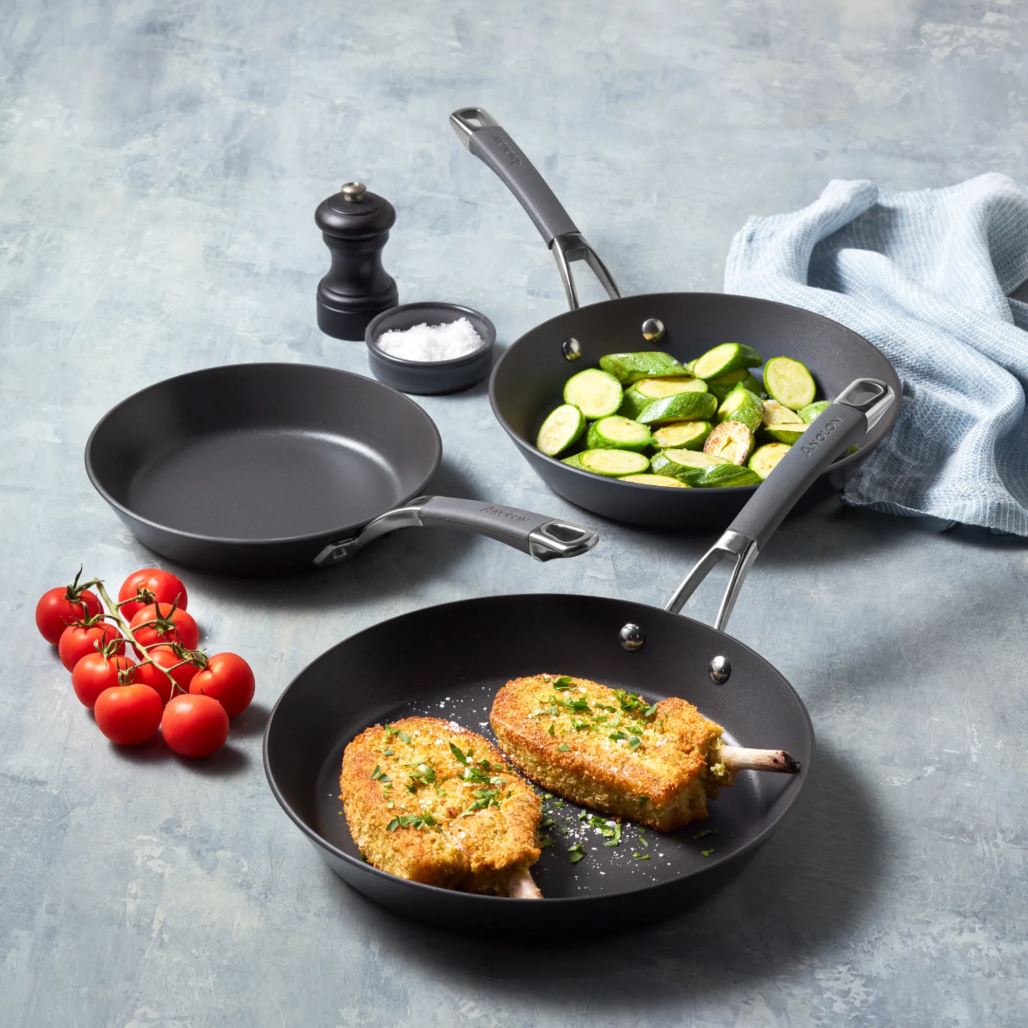 Zakarian Nonstick Cast Iron 11 Fry Pan in Blue