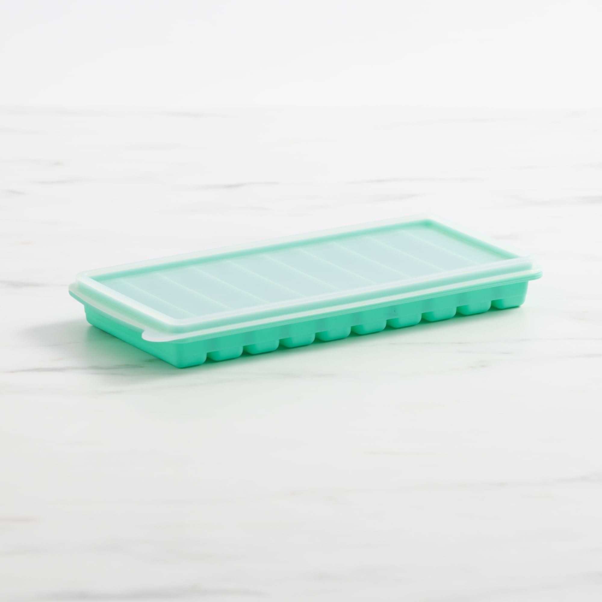 Easy Release Silicone 32 Ice Cuber Tray with Press lid and Bin