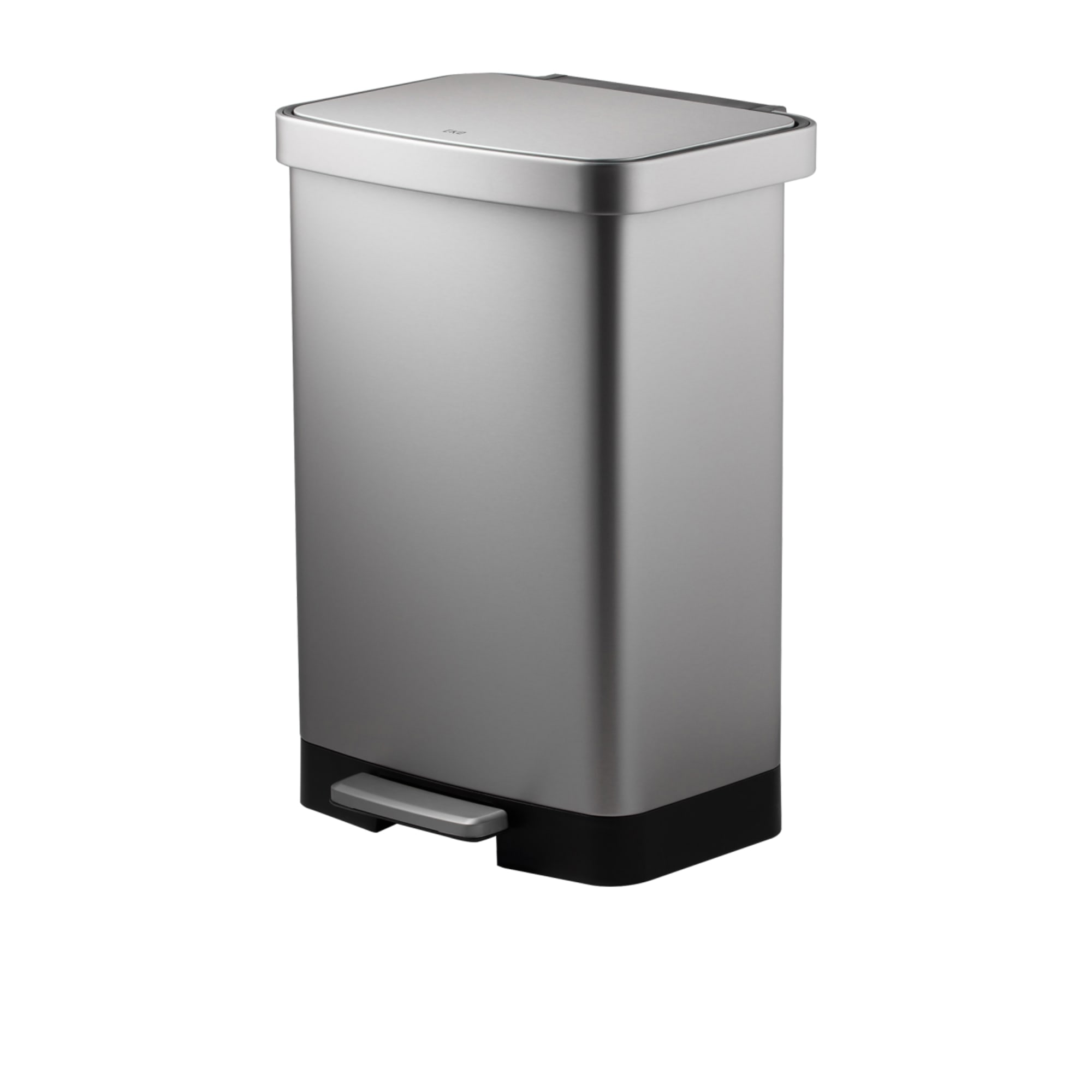 EKO Hudson Matte Stainless 50 Liter/13.2 Gallon Step Trash Can with Rear  Trash Bag Storage Compartment