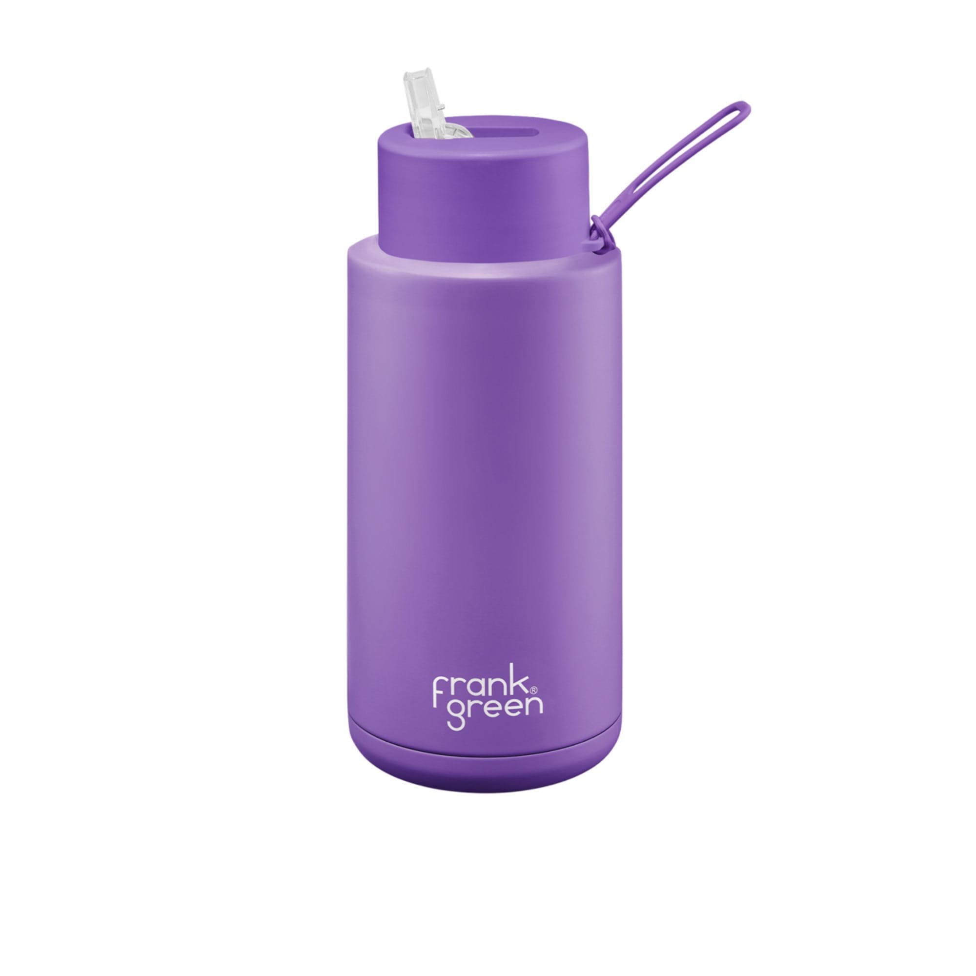 frank green Ceramic Reusable Bottle with Straw Lid, 34oz Capacity (Khaki)