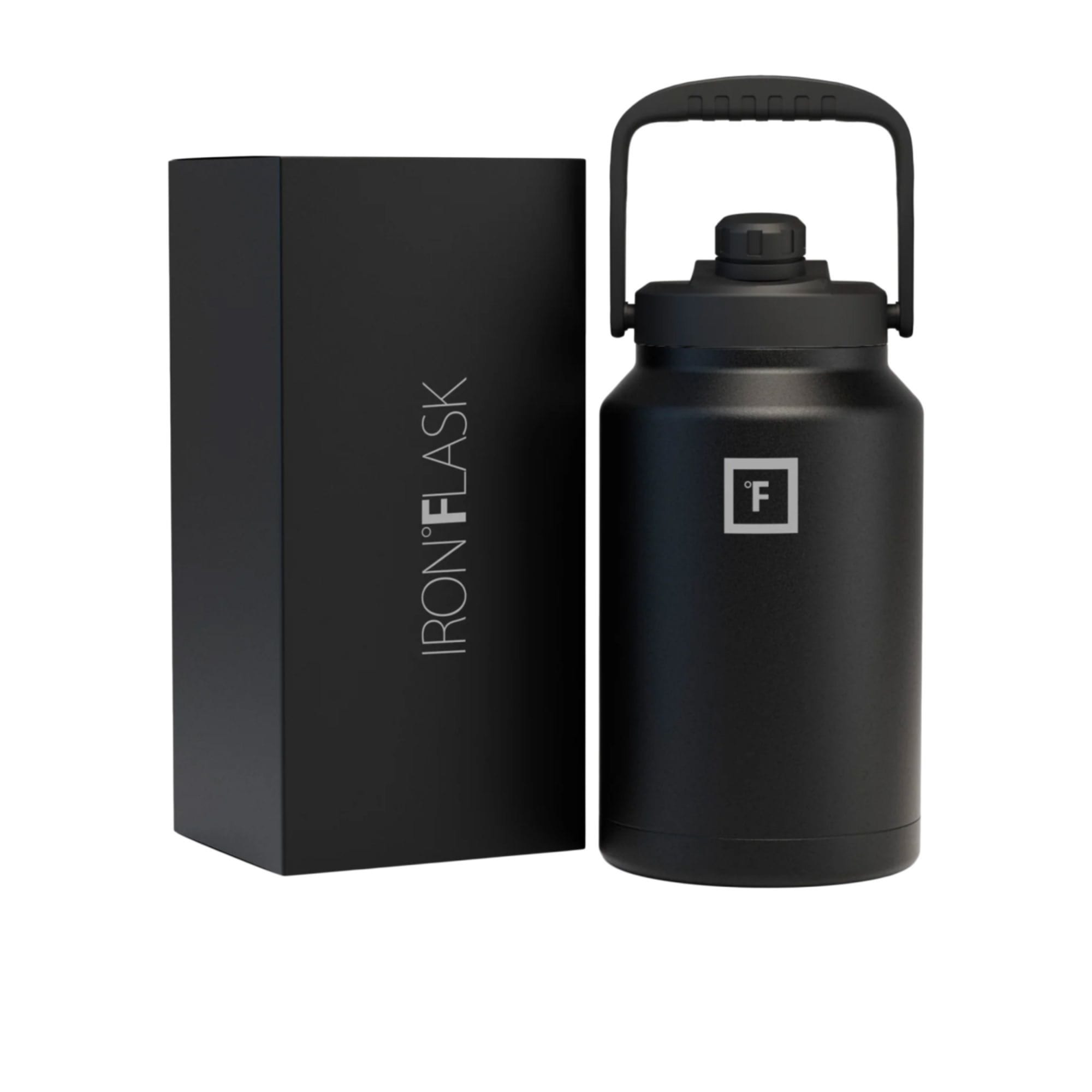 Iron Flask Bottle with Spout Lid 3.8L Midnight Black