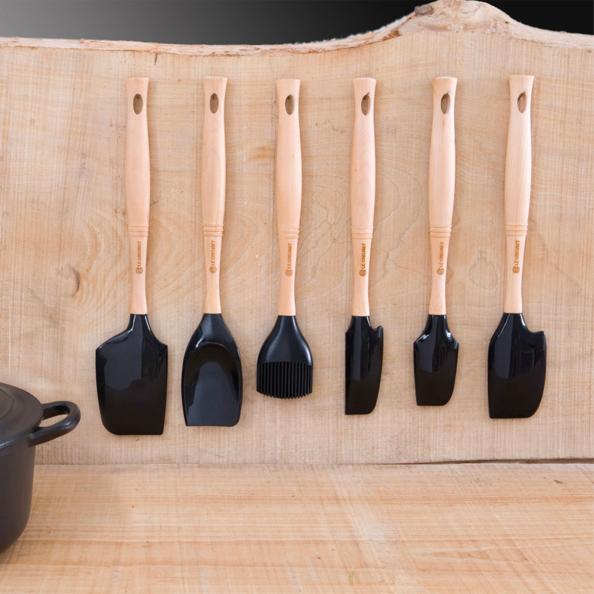 Le Creuset Silicone Pro spatula with wooden handle