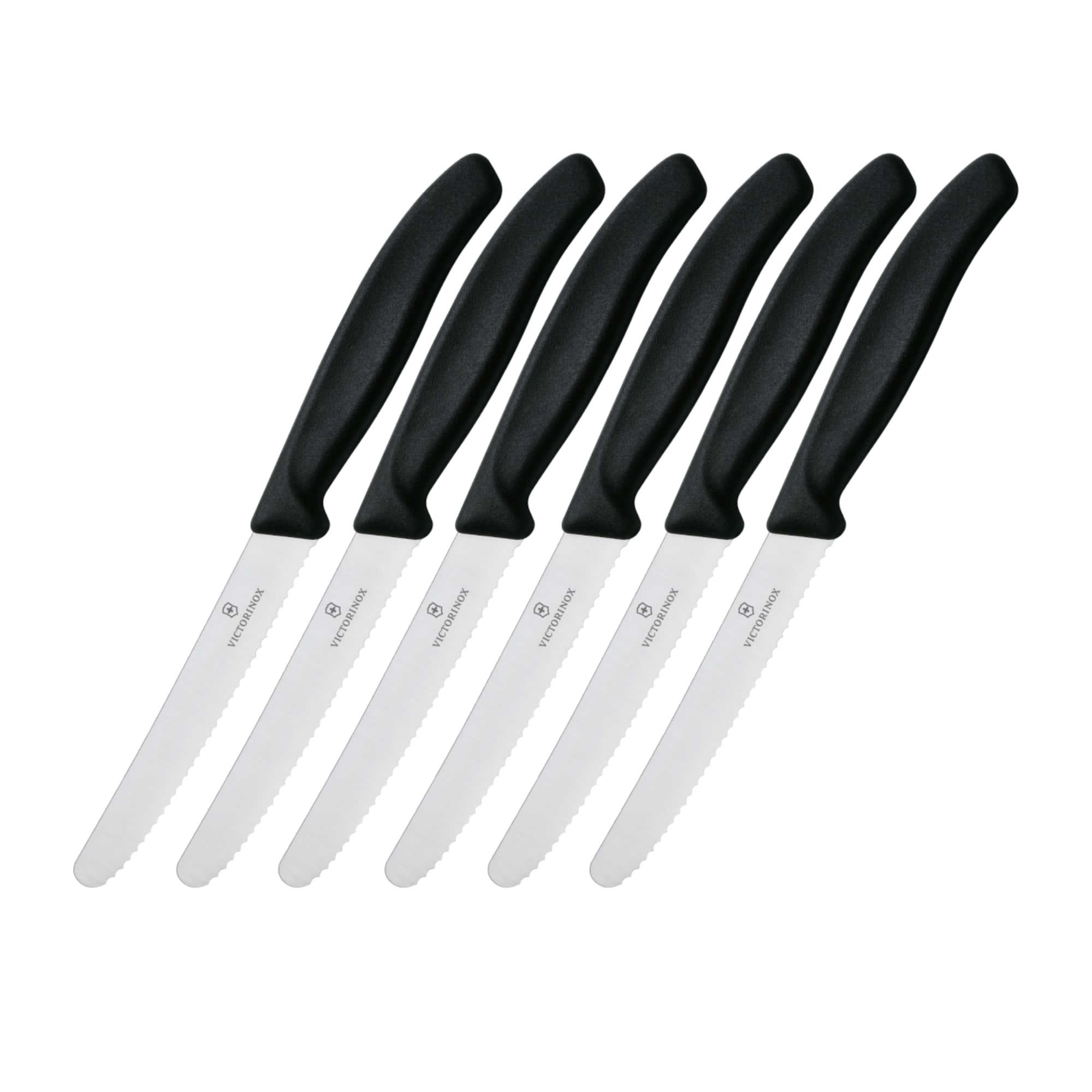 Genuine 6 X Victorinox Swiss 11CM Serrated Steak Knives ,Tomato, Sausage  Knife