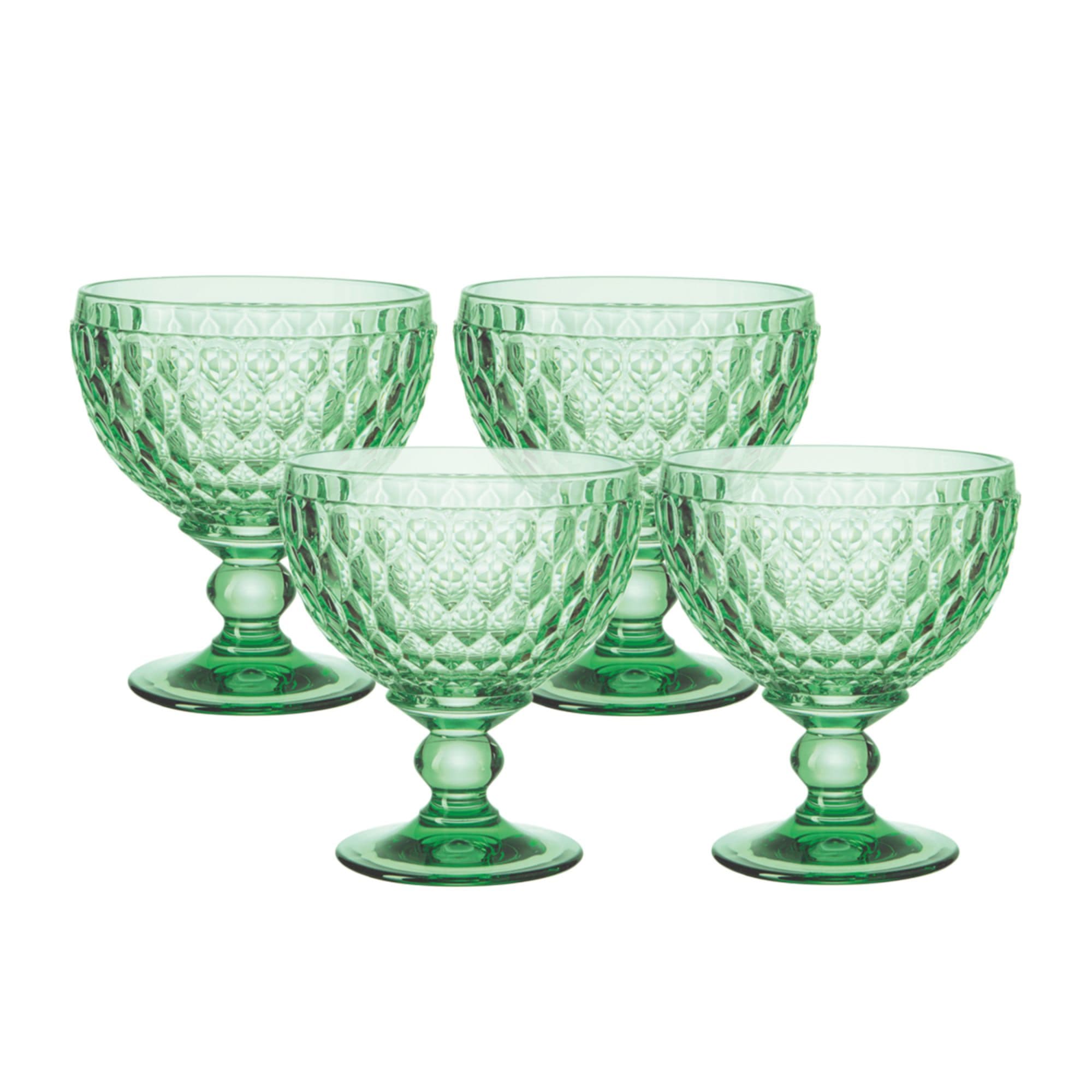 Villeroy & Boch Boston Coloured Champagne Coupe and Dessert Bowl Set of 4 Green Image 1