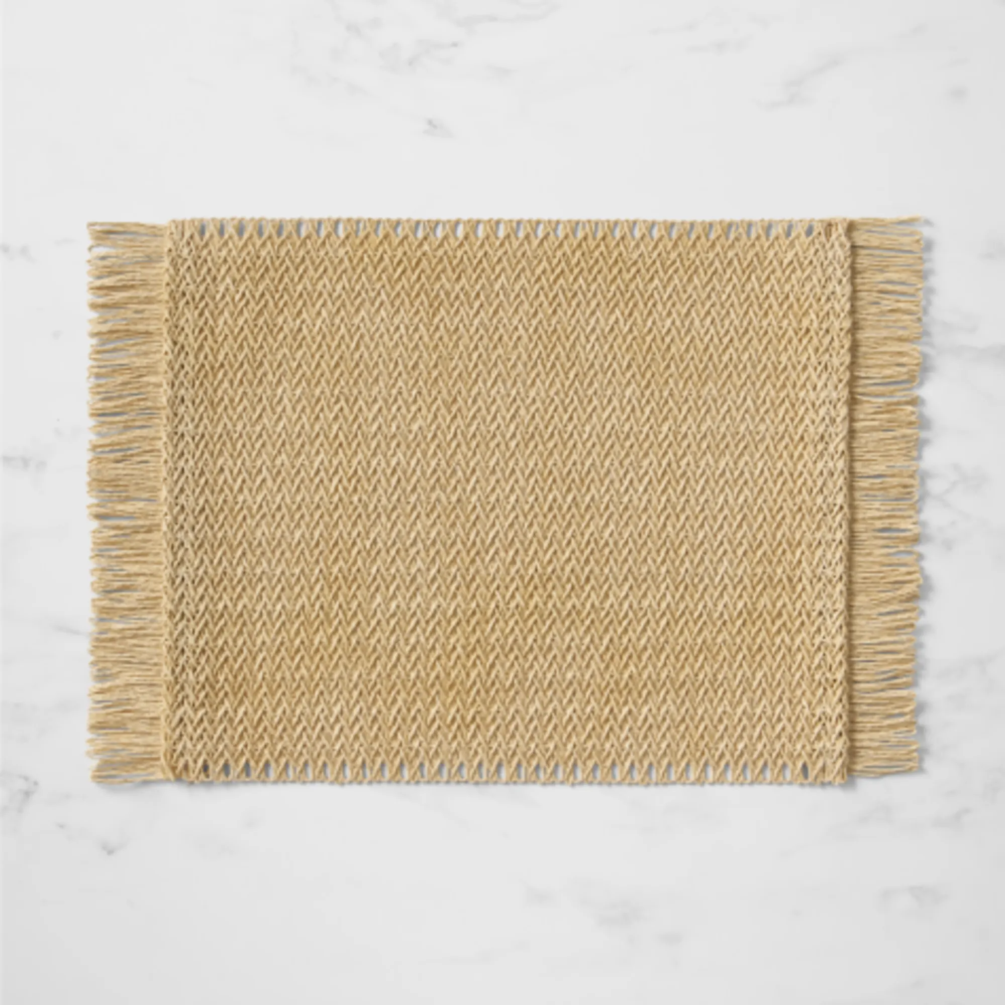 Salisbury & Co Fringe Rectangular Placemat 45x30cm Oatmeal Image 1