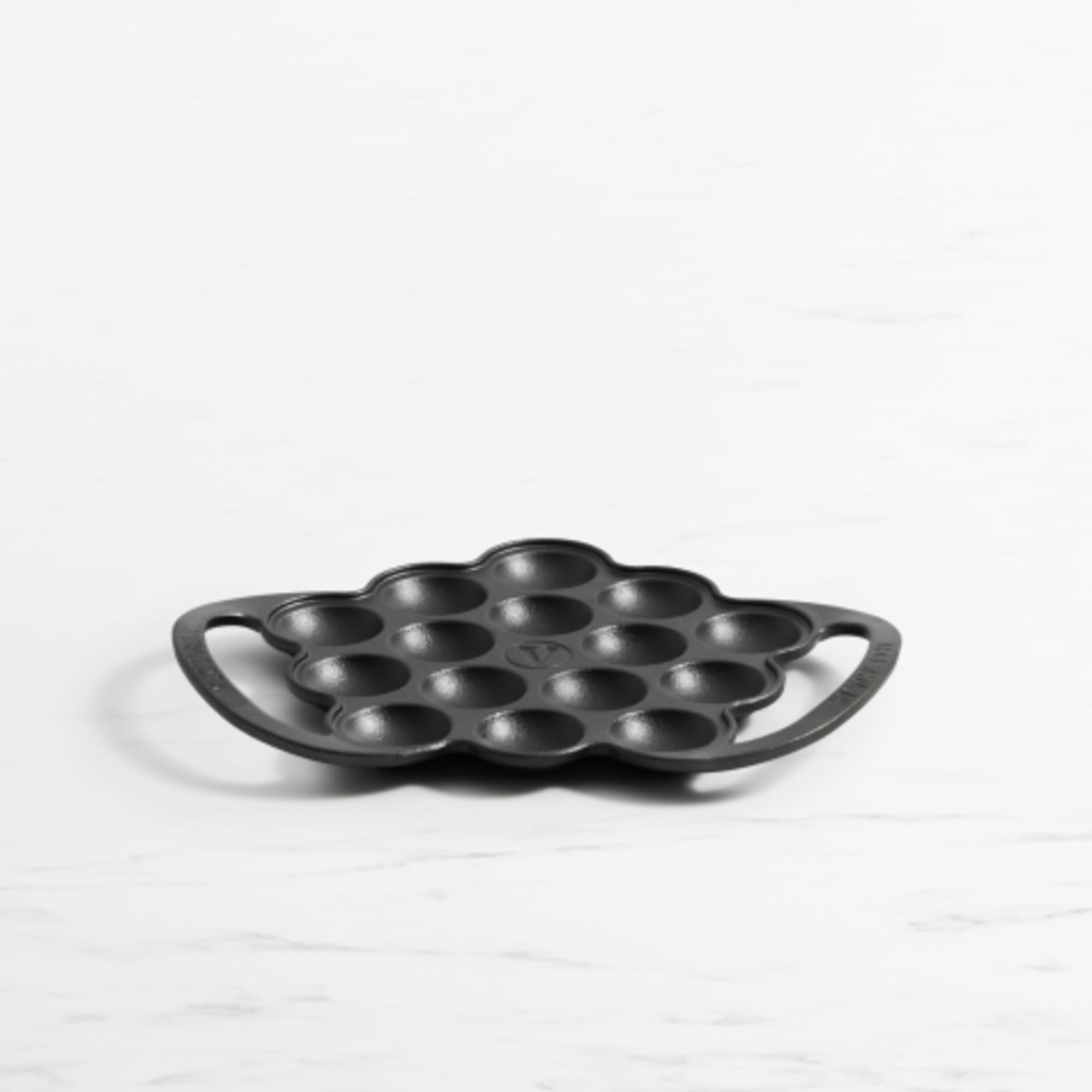 Victoria Cast Iron Poffertjes Dutch Pancake Pan with Loop Handles,  Preseasoned with Flaxseed Oil, Made in Colombia