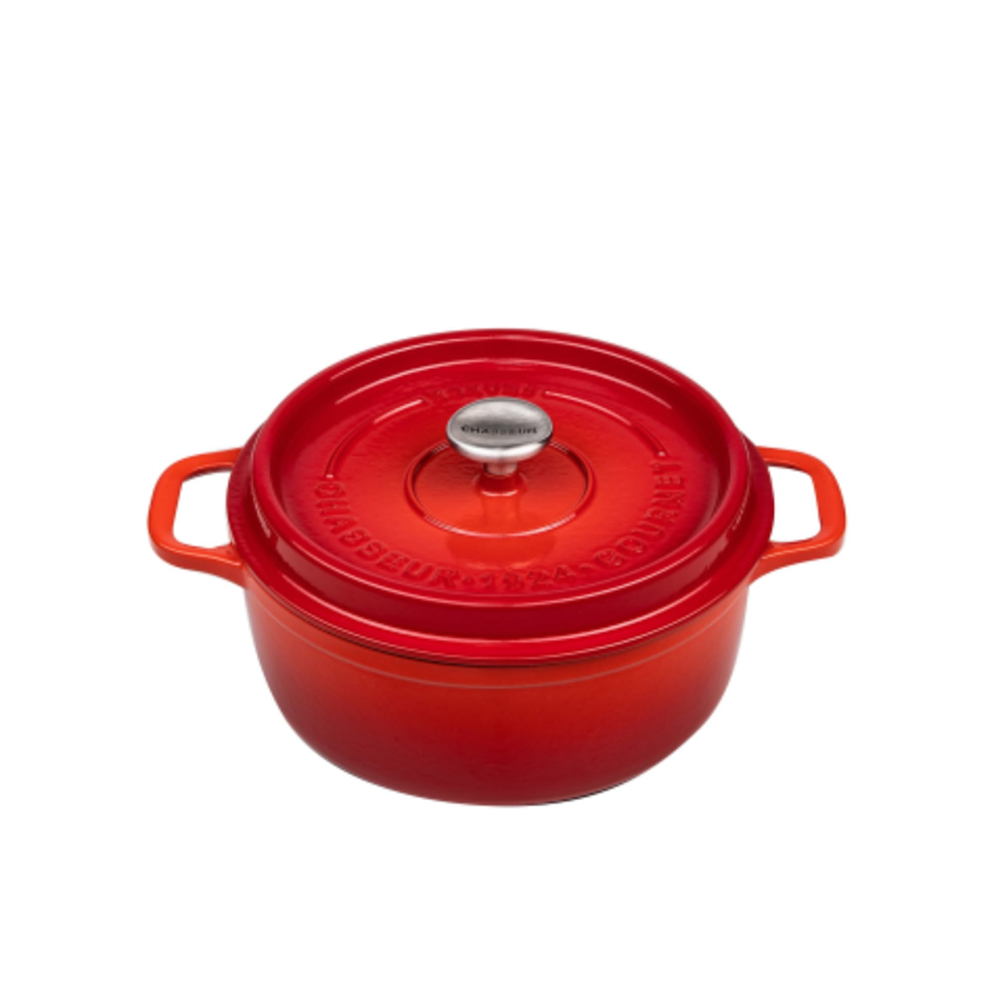 Chasseur French Enameled Cast Iron 16 Wok with Glass Lid - Red