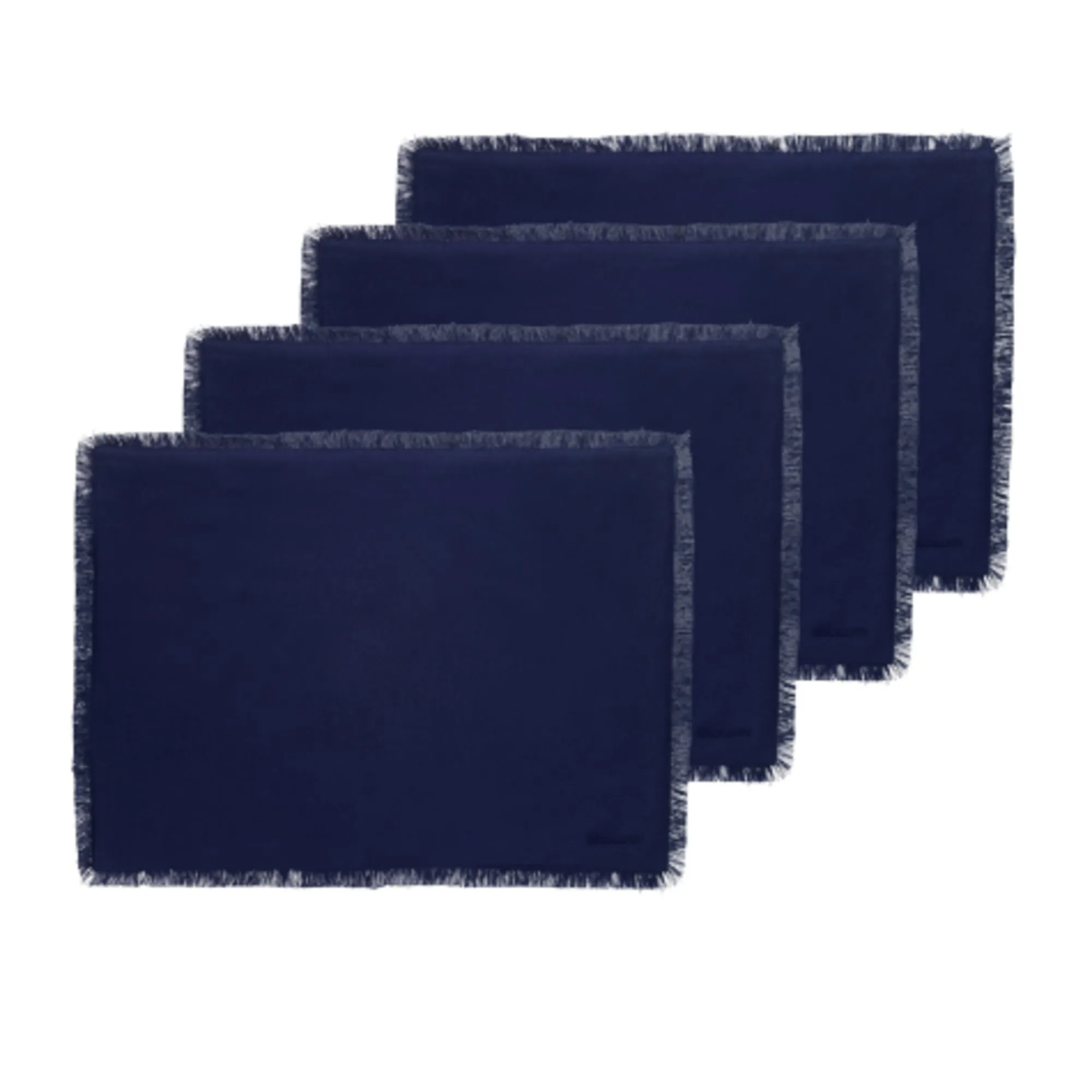 Ecology Fray Rectangular Placemat 38x53cm Set of 4 Lapis Image 1