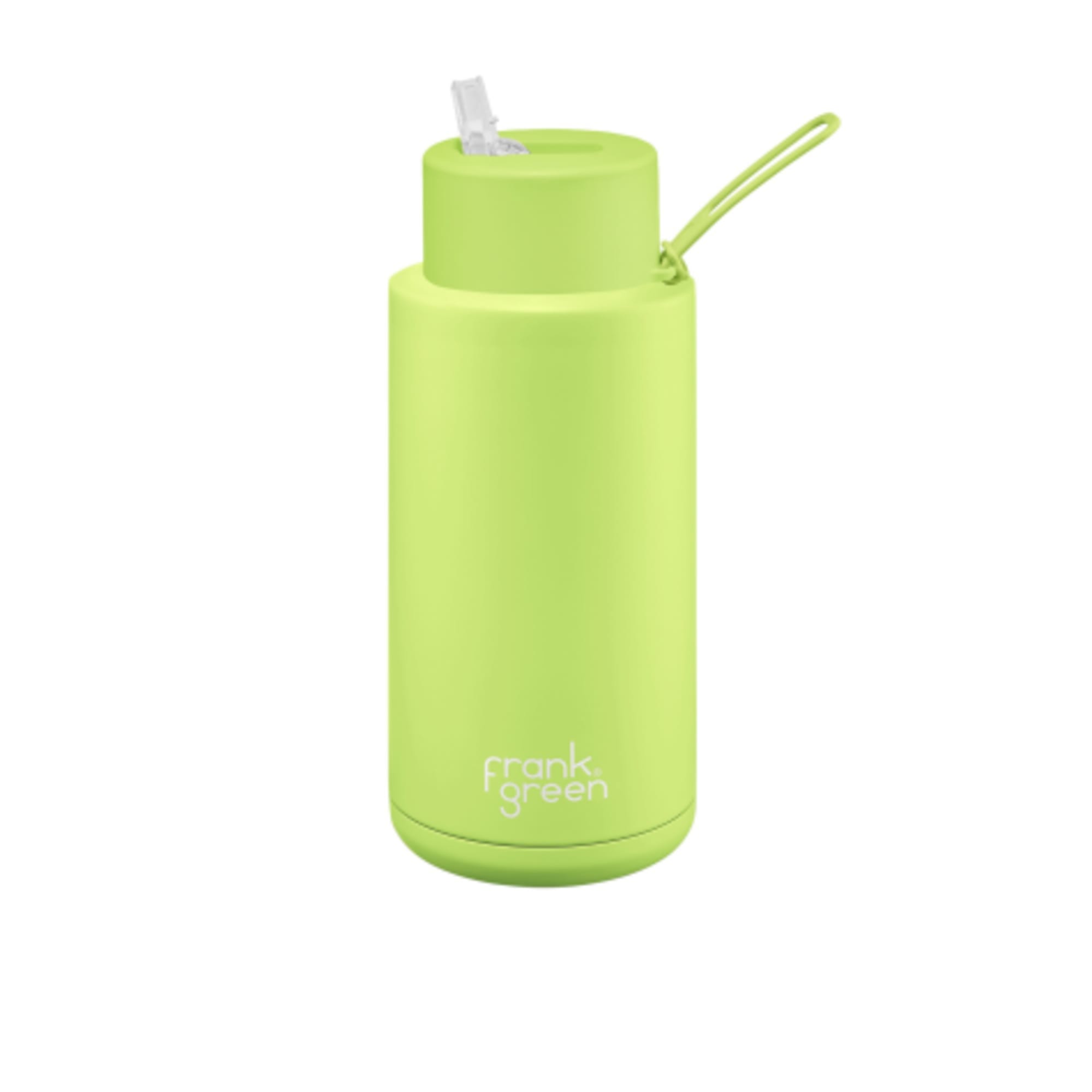 frank green Ceramic Reusable Bottle with Straw Lid, 34oz Capacity (Khaki)