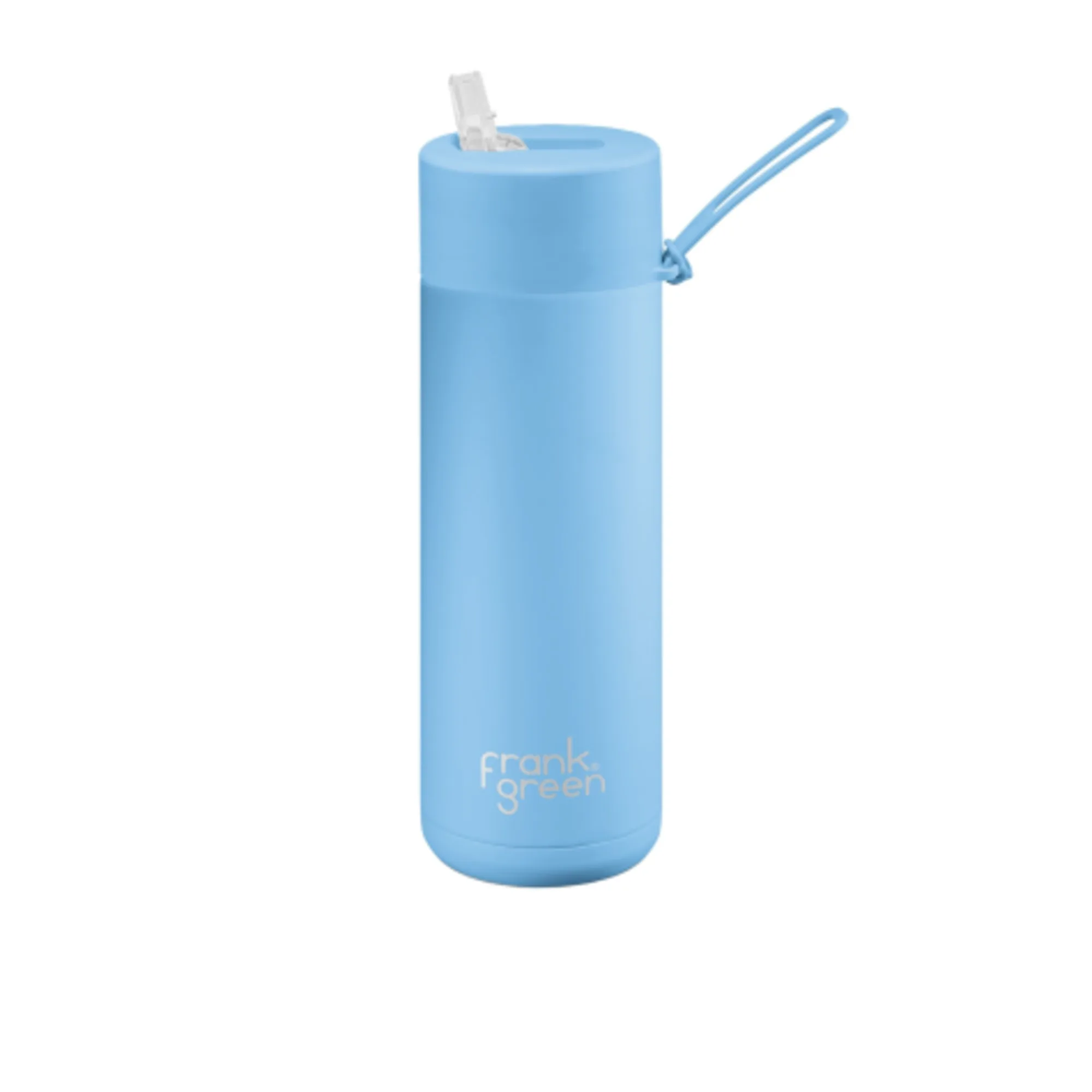 Frank Green Ultimate Ceramic Reusable Bottle with Straw 595ml (20oz) Sky Blue Image 1