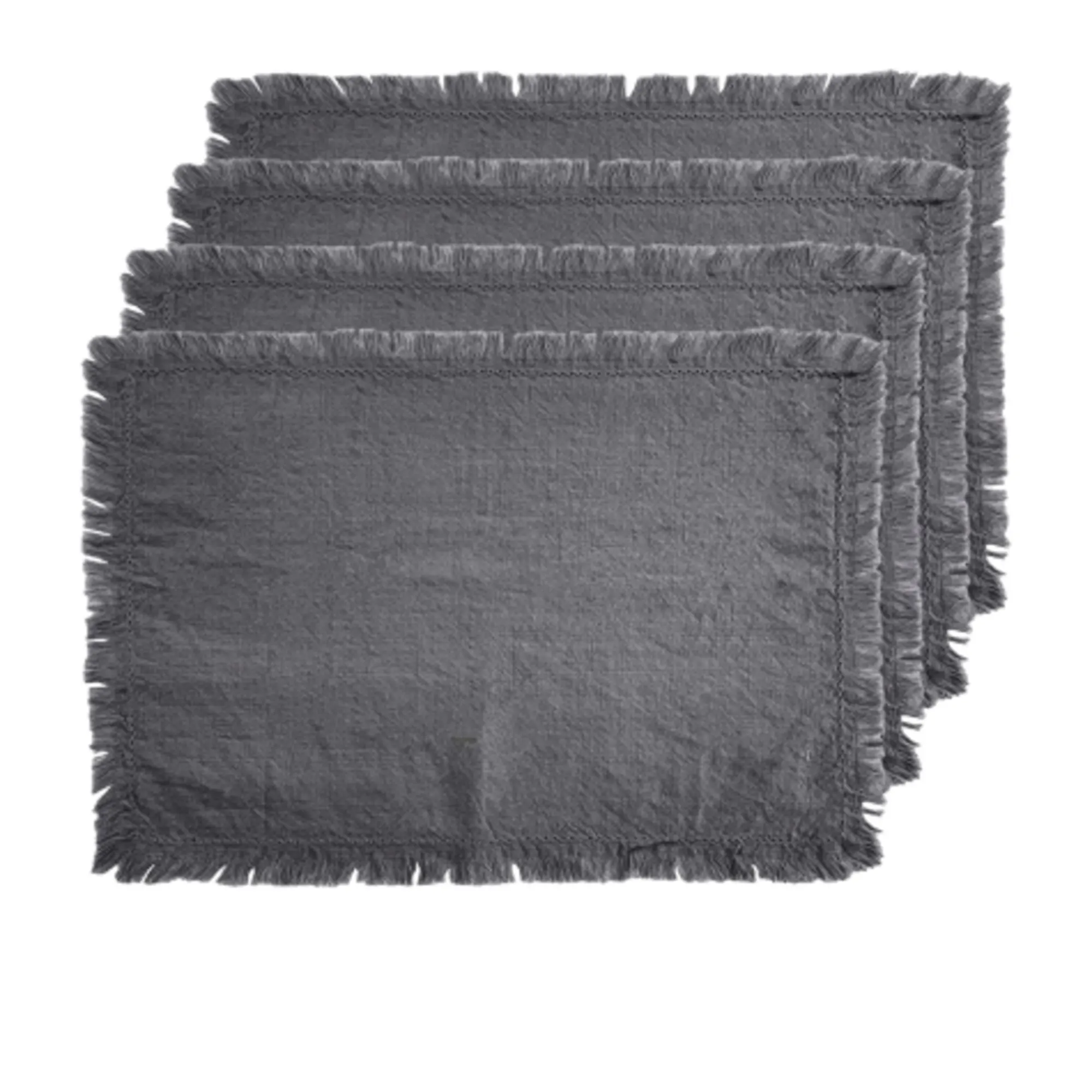 J.Elliot Home Avani Rectangular Placemat 33x48cm Charcoal Image 1