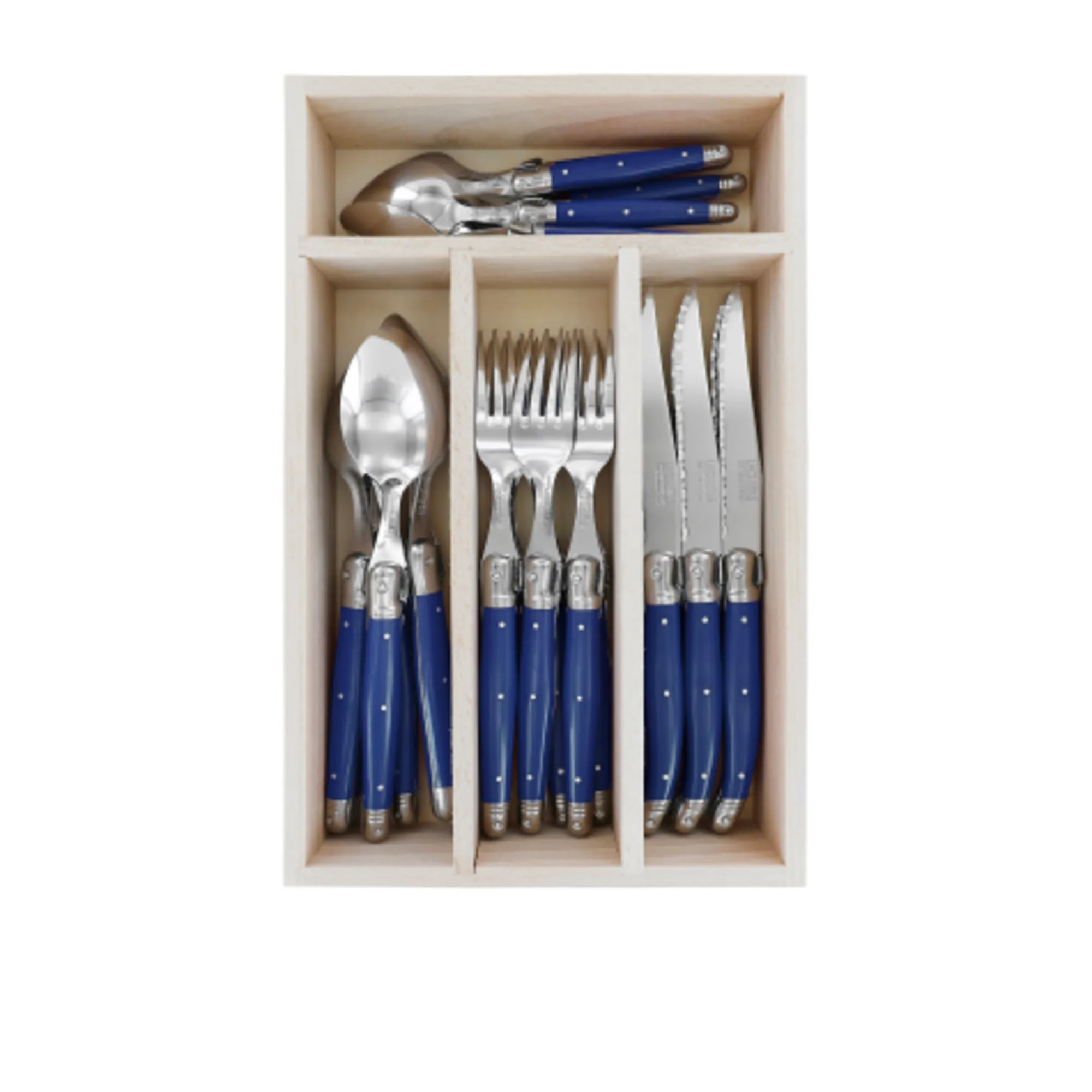 Laguiole by Andre Verdier Debutant Cutlery Set 24pc Blue Image 1