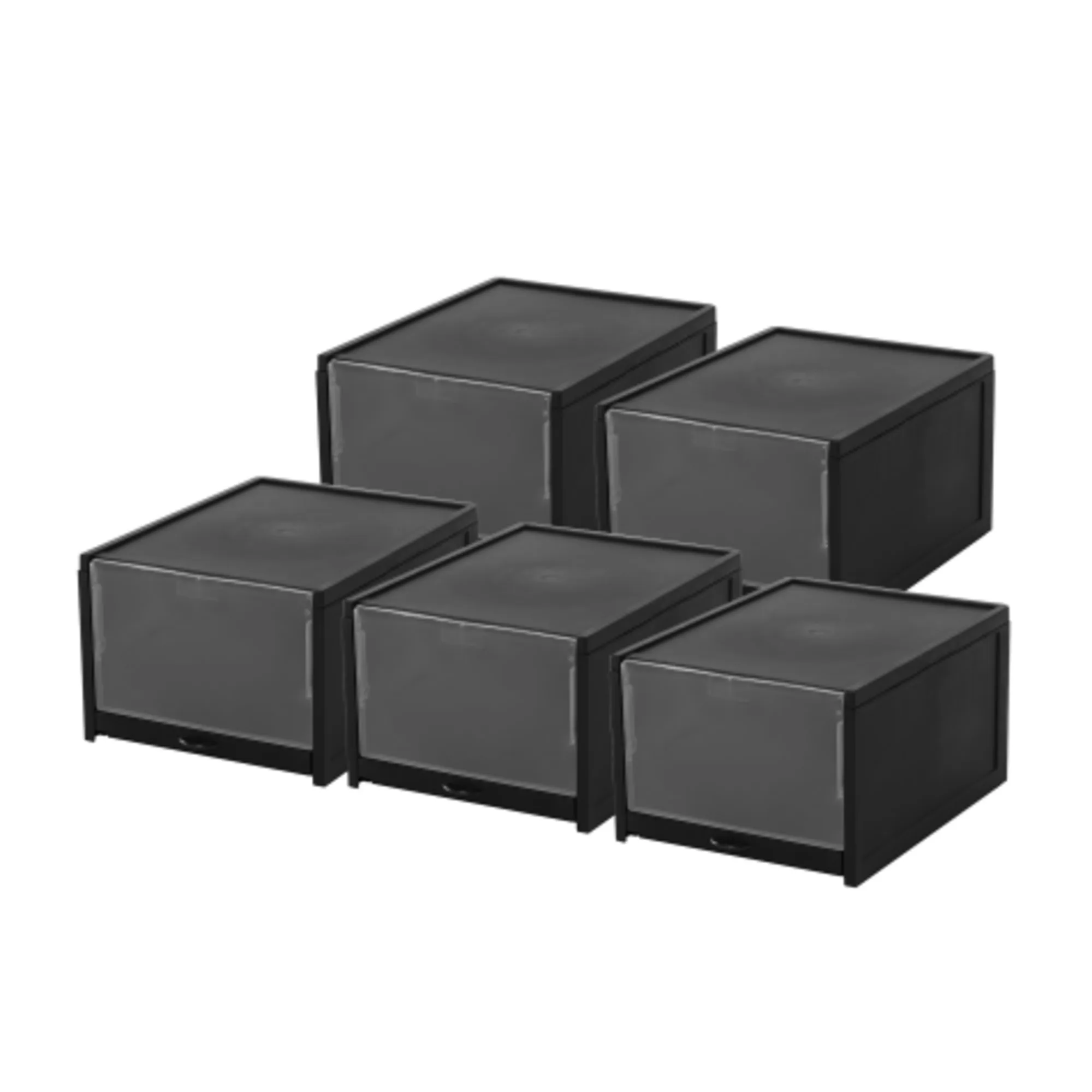 Sherwood Home Shoe Box Organiser 5pc Black Image 1