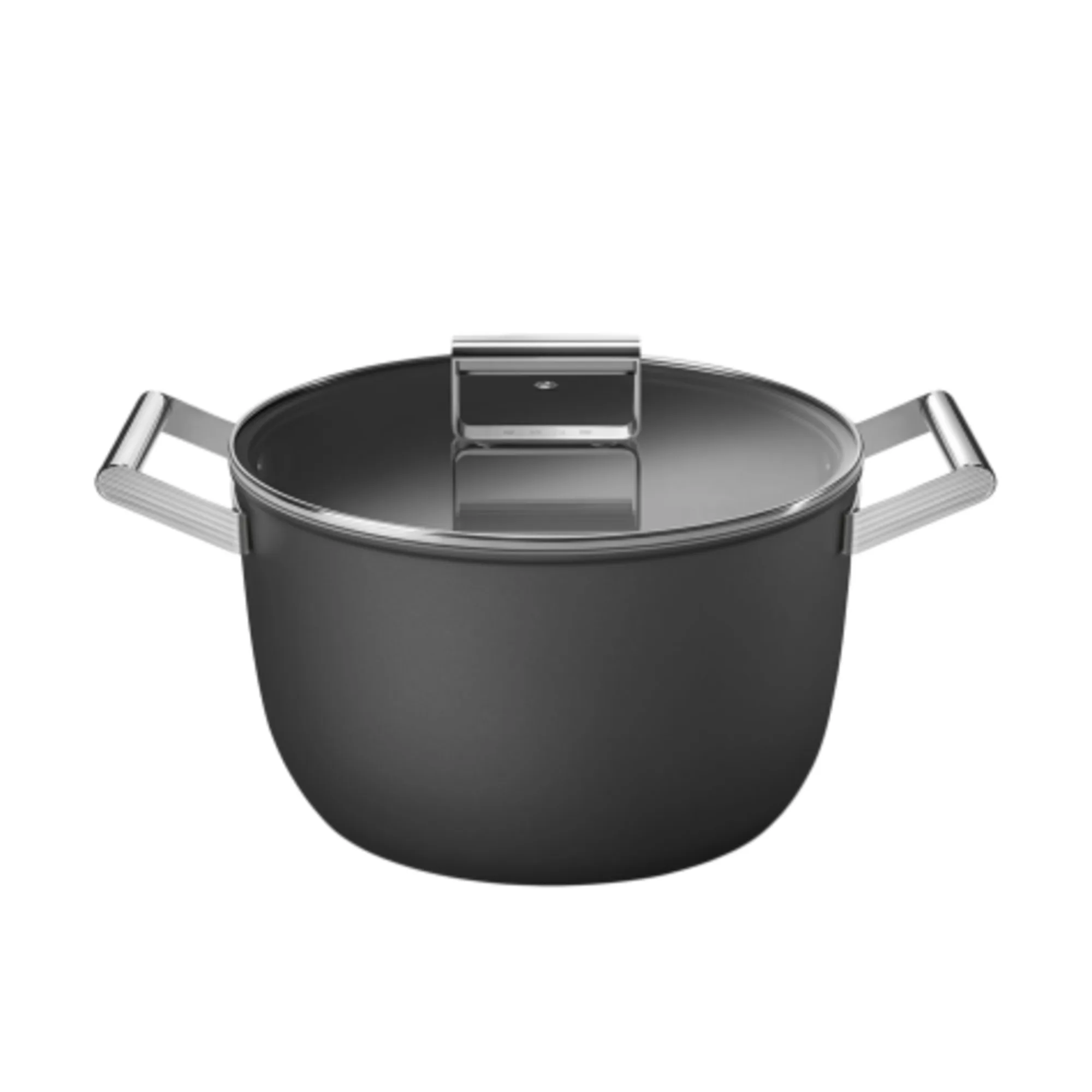 Smeg Non Stick Casserole with Lid 26cm - 7.7L Black Image 1