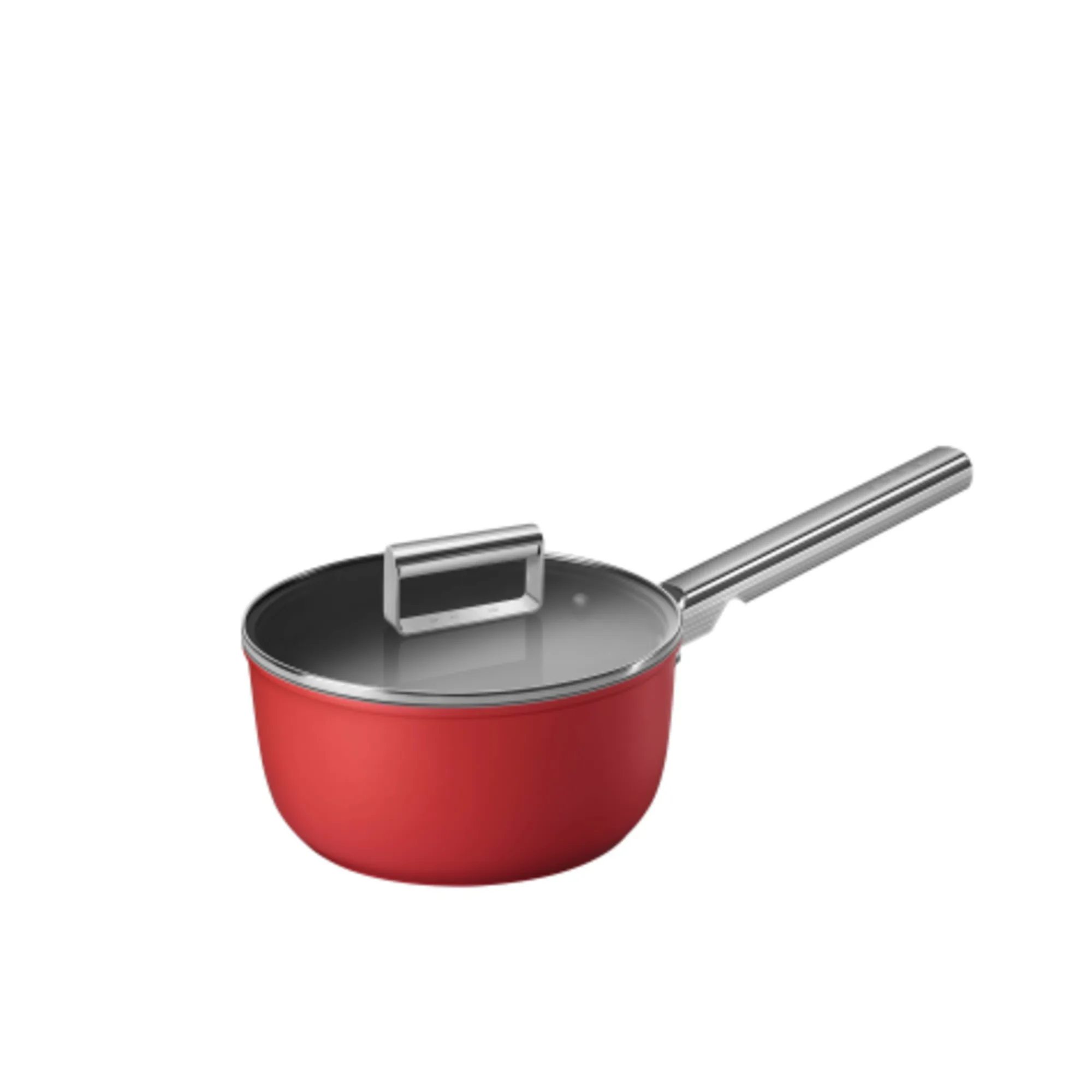 Smeg Non Stick Saucepan with Lid 20cm - 2.7L Red Image 1