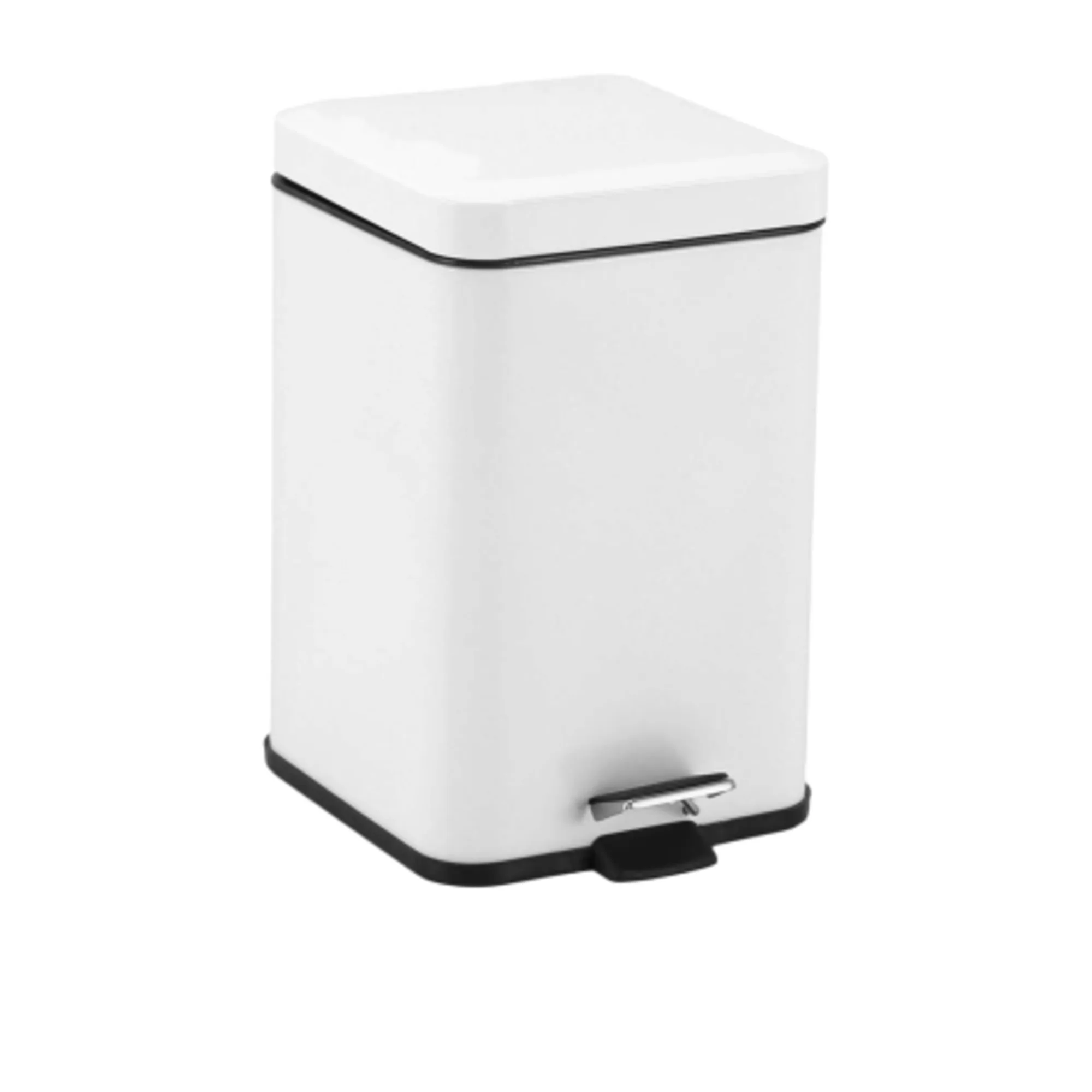 Soga Square Pedal Bin 12L White Image 1