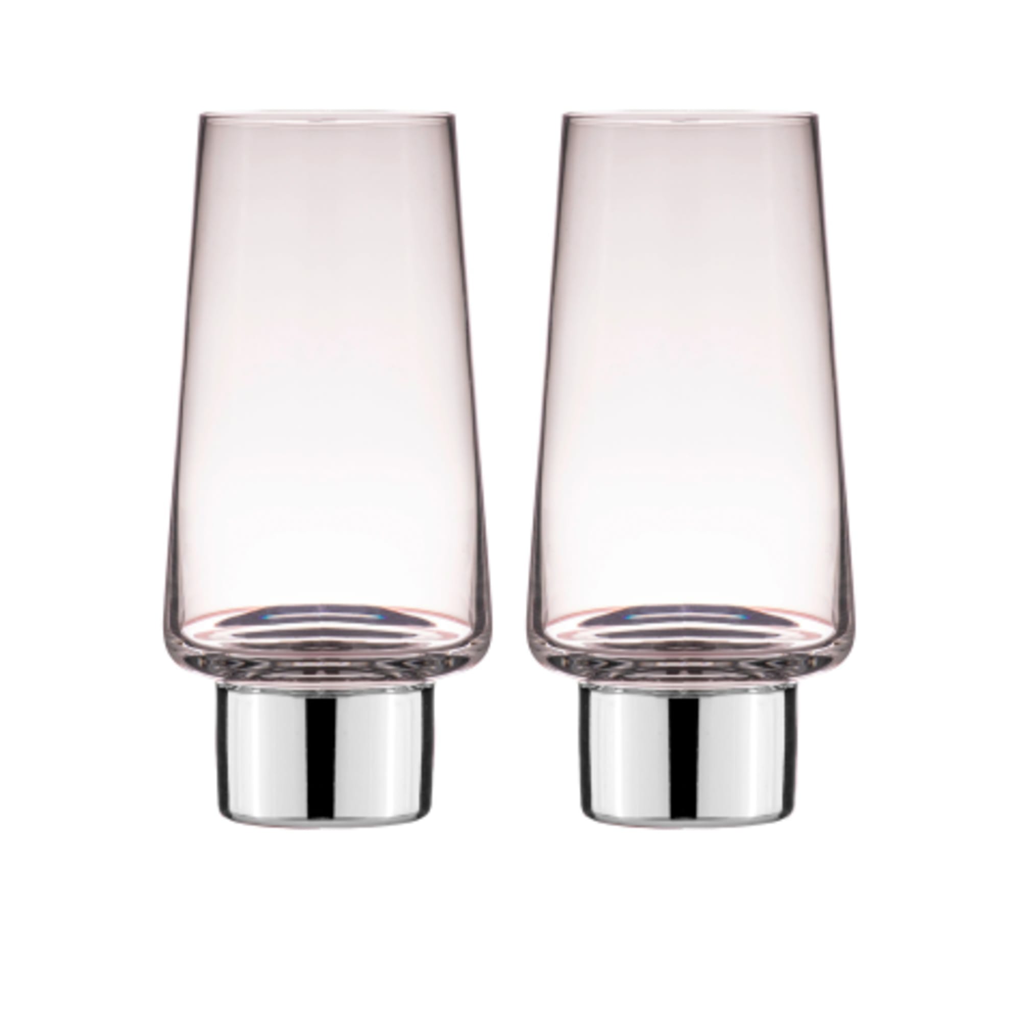 Tempa Aurora Clear Highball Tumbler 350ml Set of 2 Silver