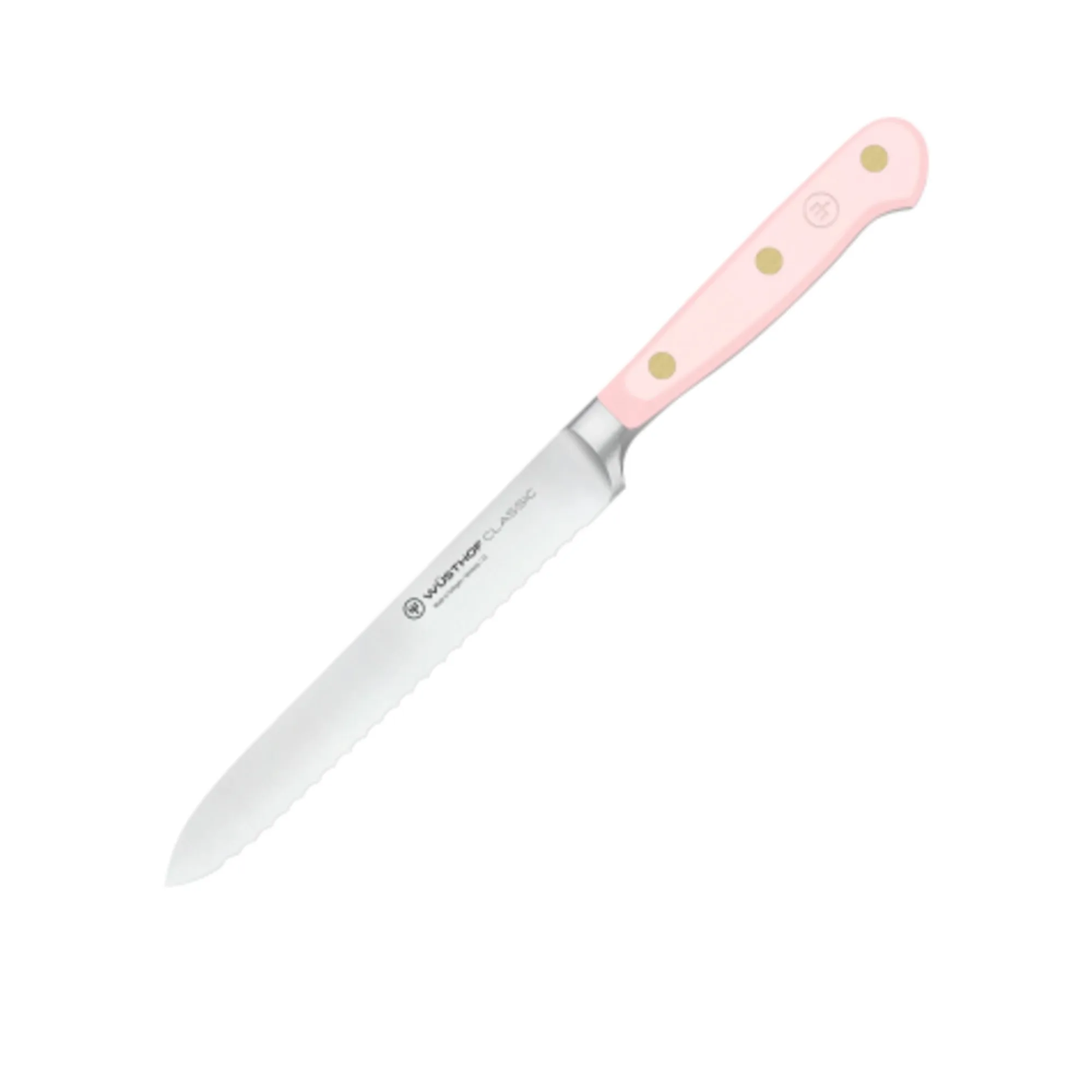 Wusthof Classic Colour Serrated Utility Knife 14cm Pink Himalayan Salt Image 1