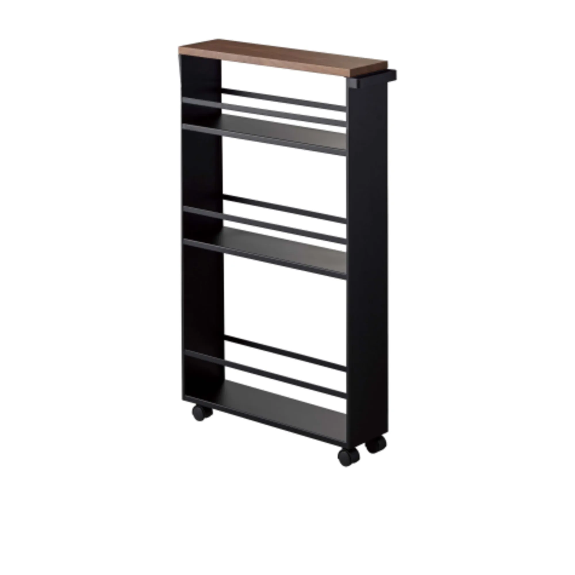 Yamazaki Tower Storage Cart with Handle Black Image 1