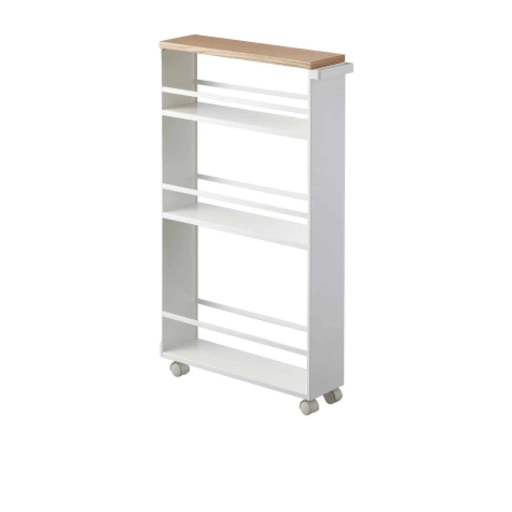 Yamazaki Tower Storage Cart with Handle White Image 1