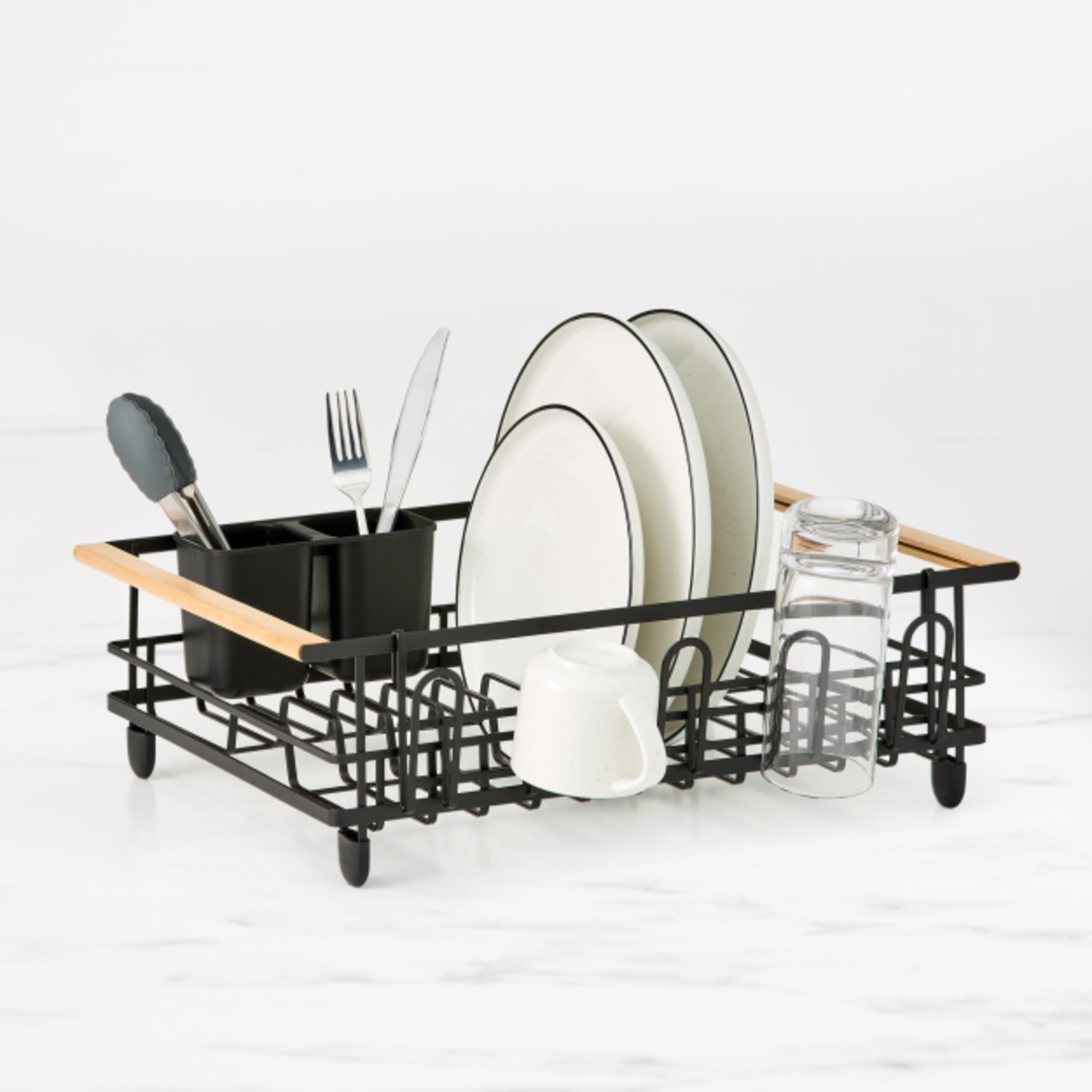 1pc Stainless Steel Foldable Dish Drying Rack, Kitchen Sink Drainer,  Cutlery Dish Cup Rack, Heat Resistant Mats