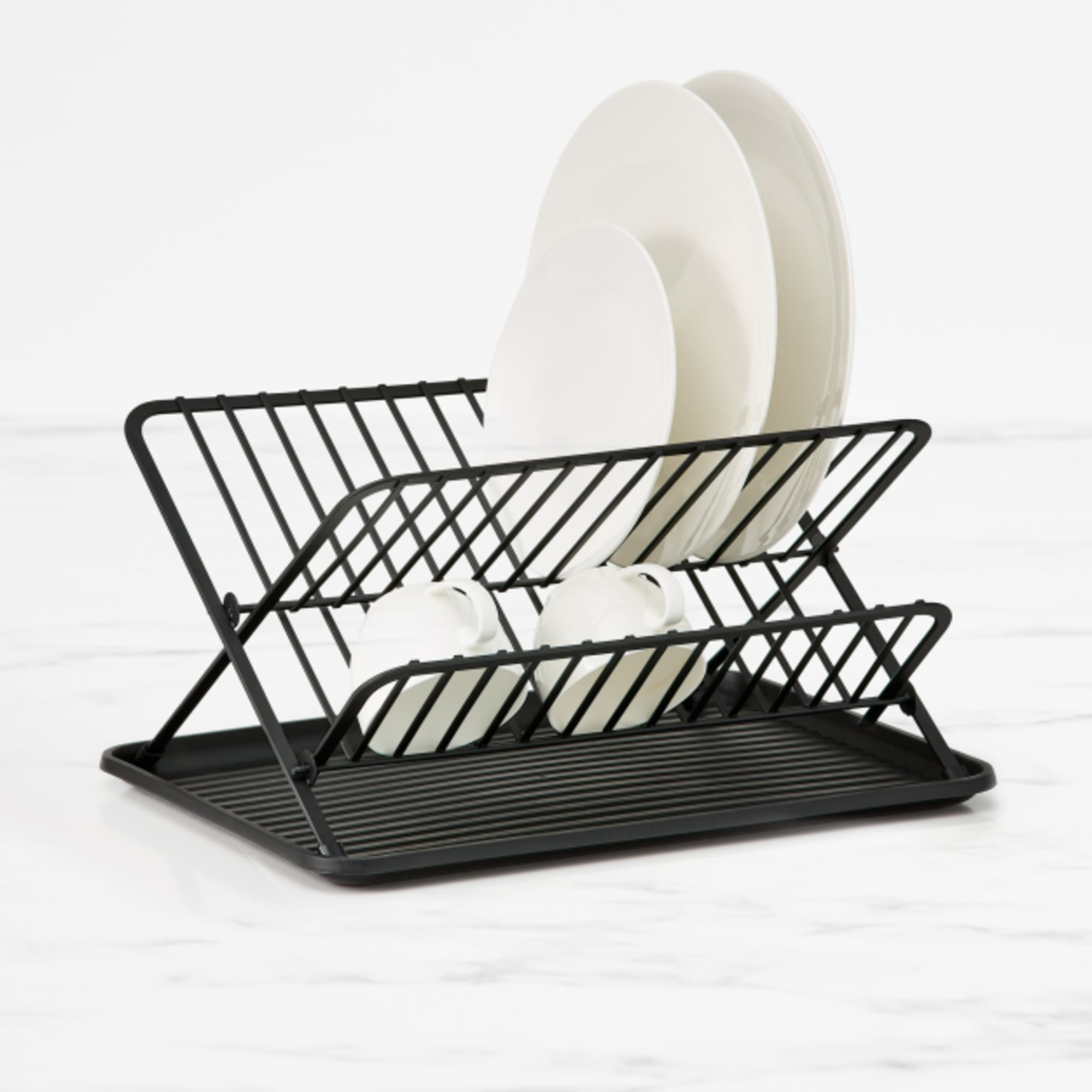 Kitchen Pro Tidy Aluminium Dish Rack Black