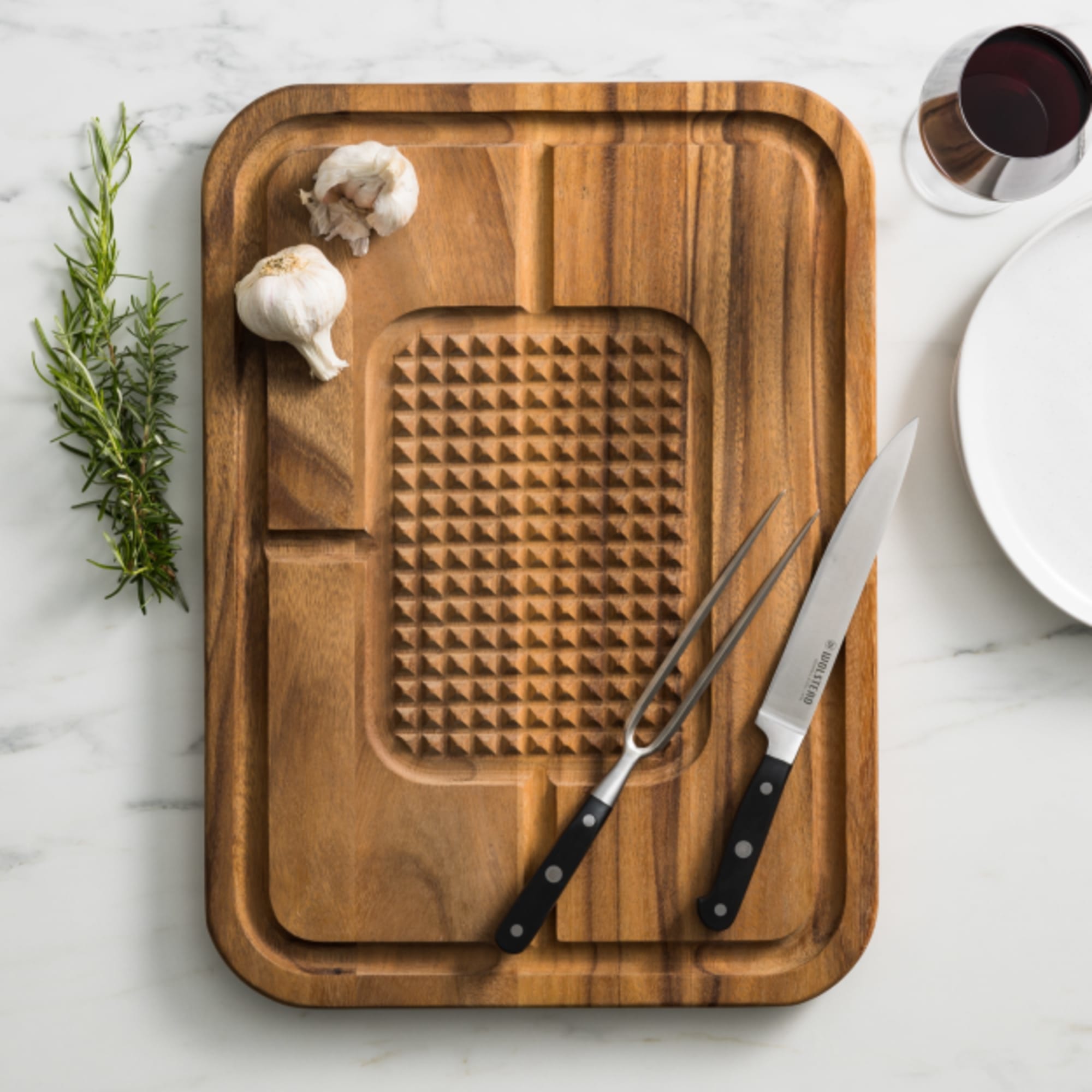 2pc Acacia Wood Nonslip Cutting Board Set - Made By Design